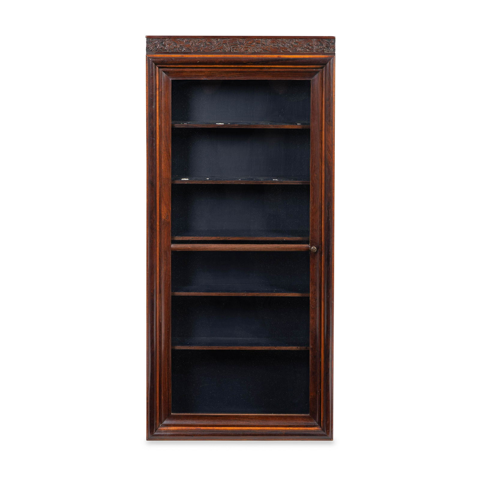 A Chinese Carved Rosewood Hanging Cabinet Height 43 x (1 of 2)