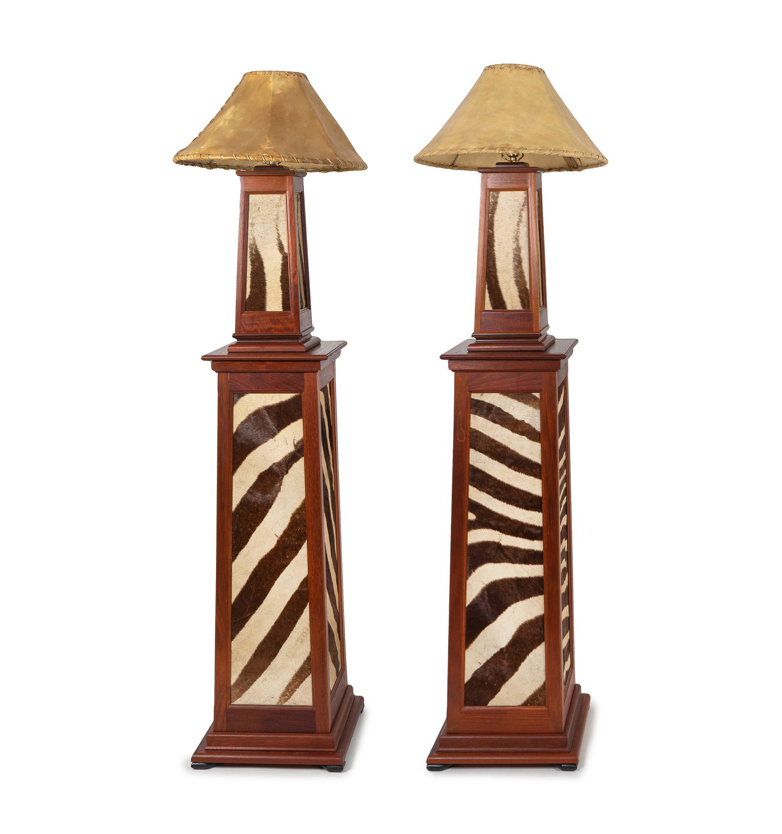 A Pair of Arts & Crafts Cherry and Zebra Lamps on (1 of 1)