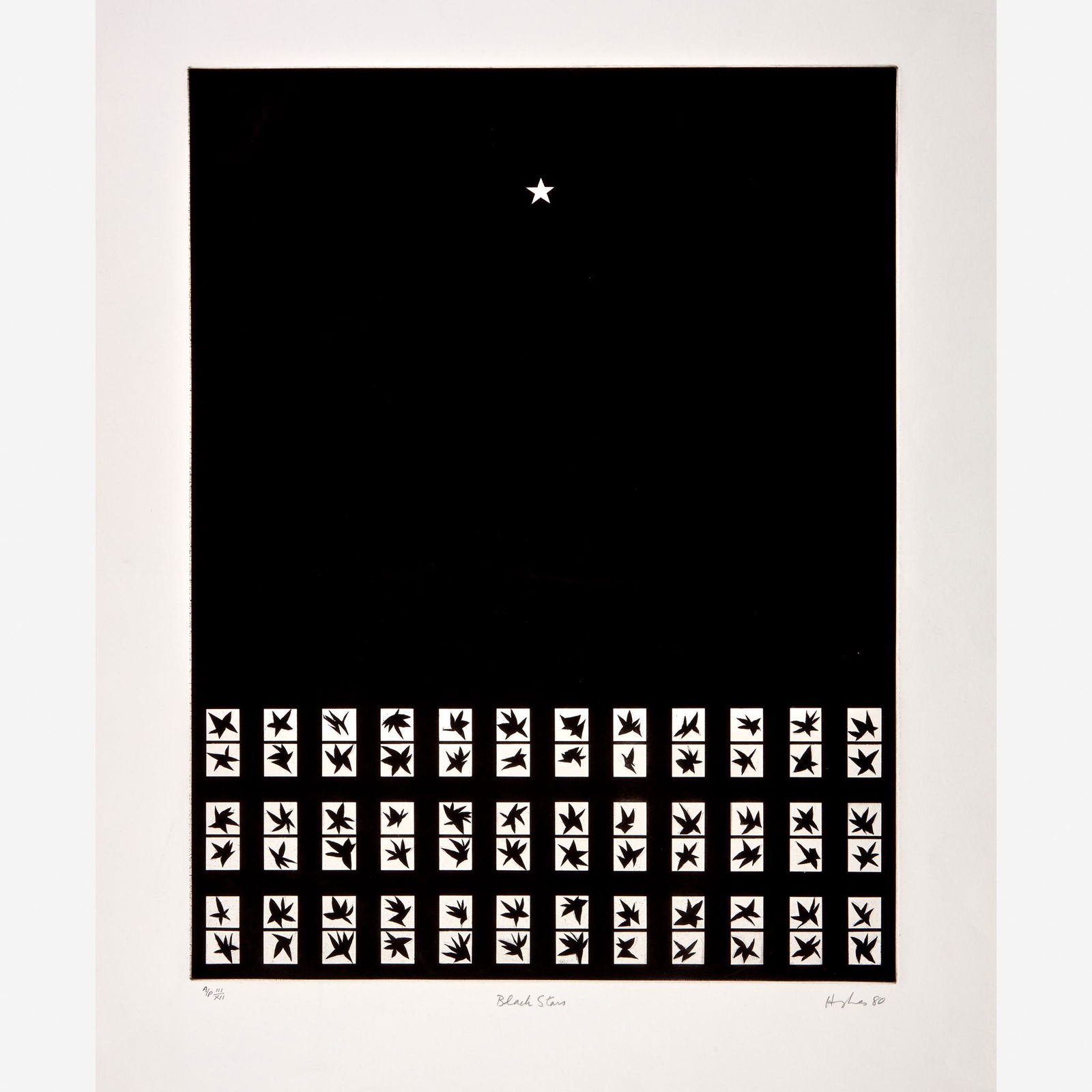 Patrick Hughes (British, b. 1939), , Black Stars (1 of 5)