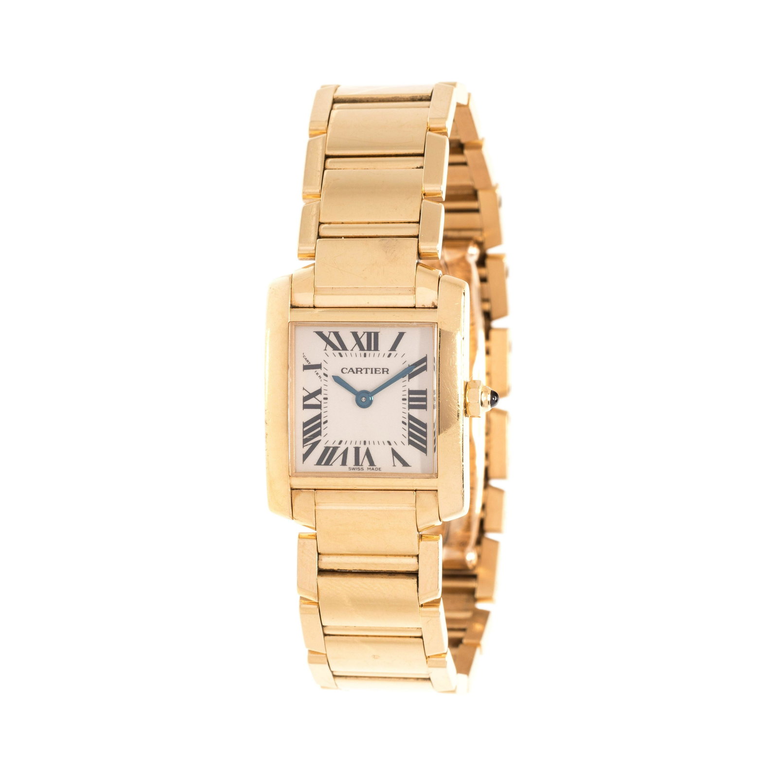CARTIER, 18K YELLOW GOLD REF. 2385 'TANK FRANCAISE': CARTIER, 18K YELLOW GOLD REF. 2385 'TANK FRANCAISE' WRISTWATCH 25.00 x 20.00 mm case dimensions inclusive of lugs, ivory dial, black Roman numerals with secret signature at 10 o'clock, quartz movement