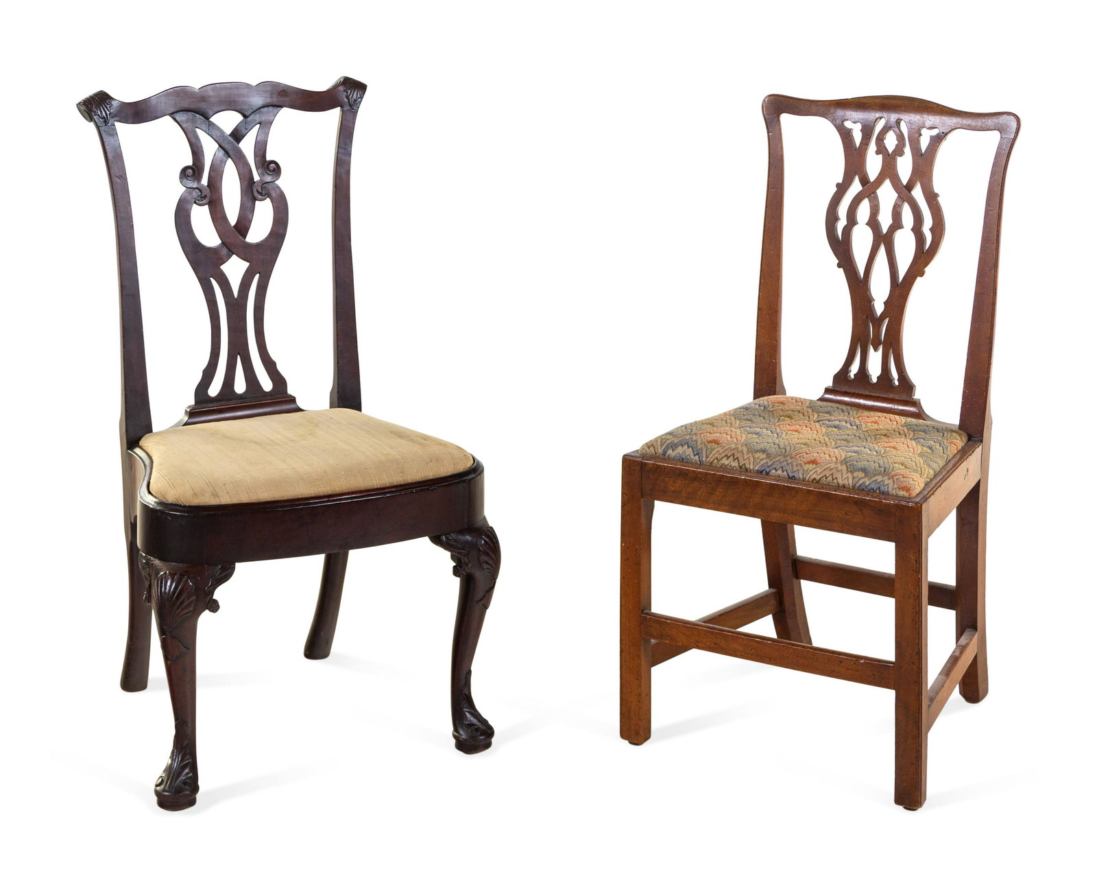 A Queen Anne Mahogany Side Chair and a George III (1 of 3)