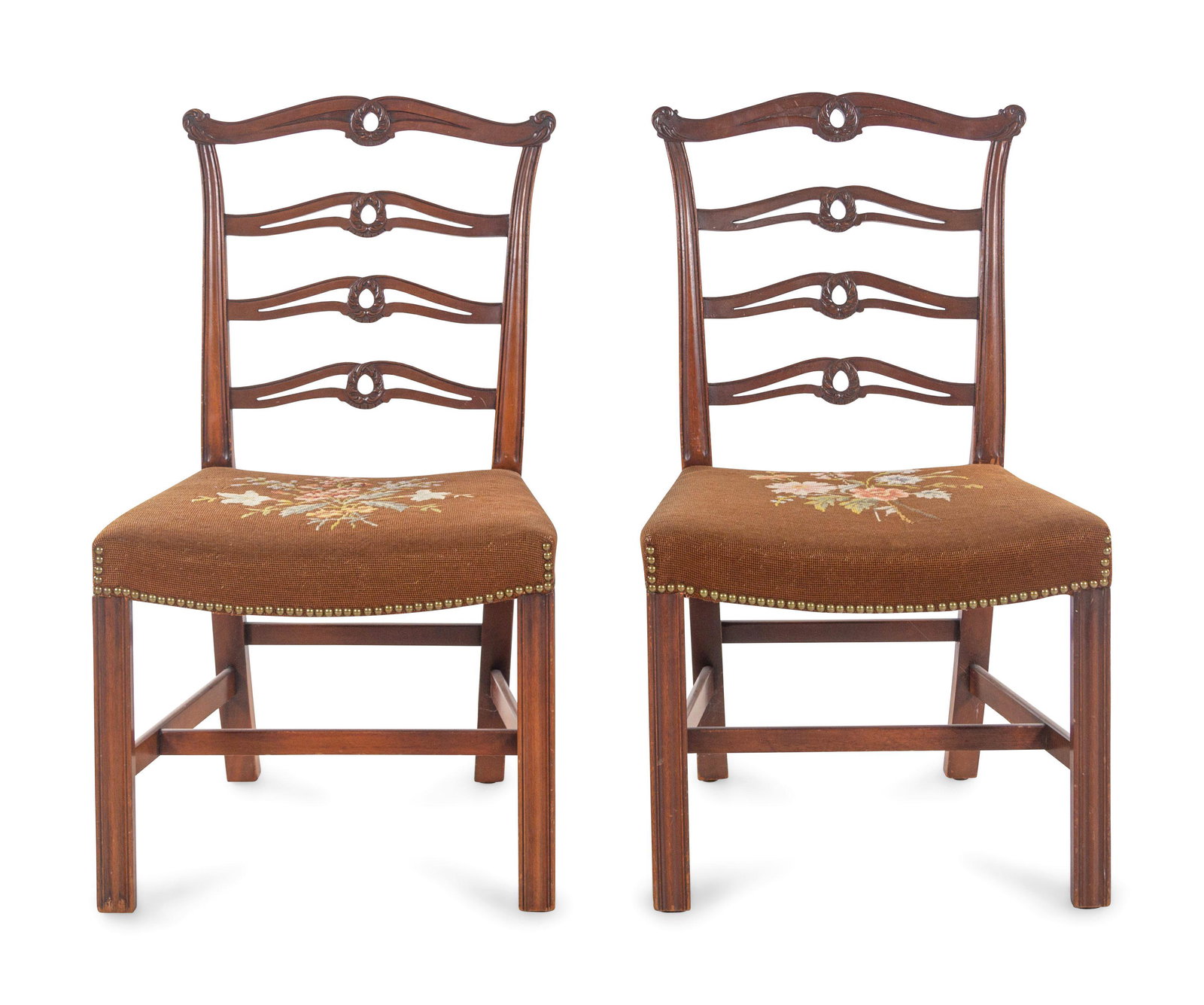 A Pair of George III Style Mahogany Side Chairs (1 of 3)