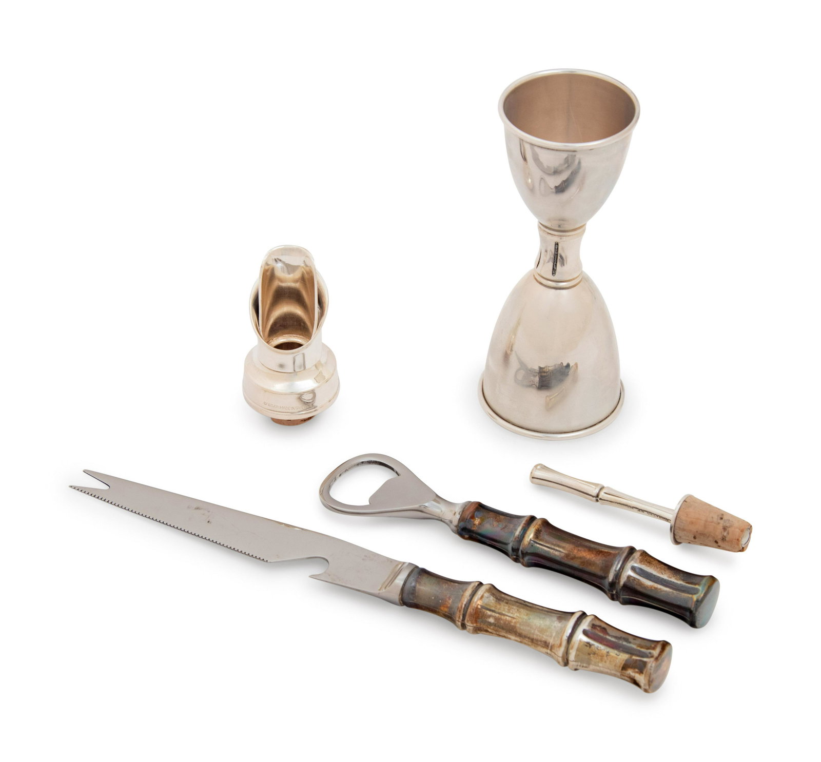 A Group of Four Tiffany & Co. Silver Bamboo Pattern Bar (1 of 2)