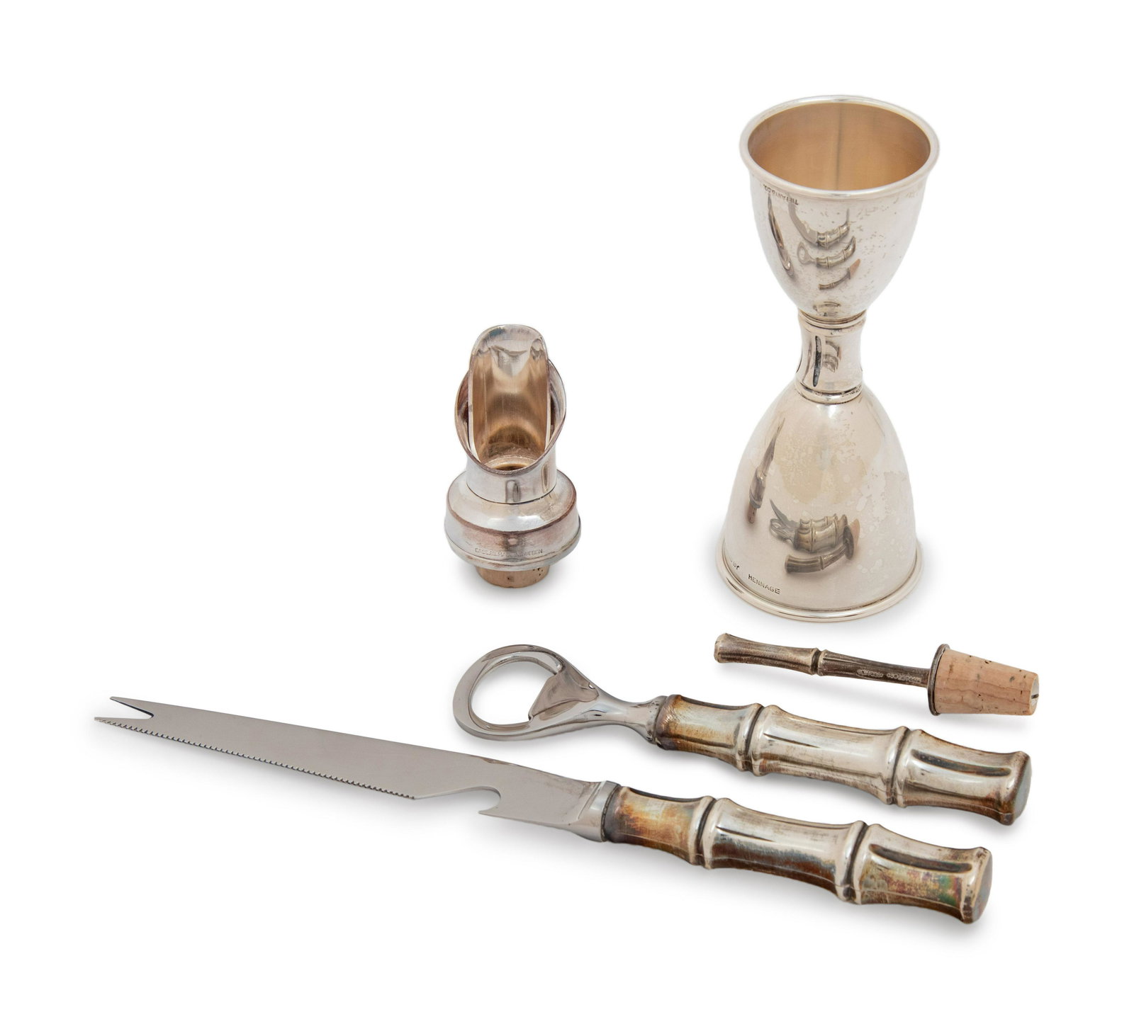 A Group of Four Tiffany & Co. Silver Bamboo Pattern Bar (1 of 3)