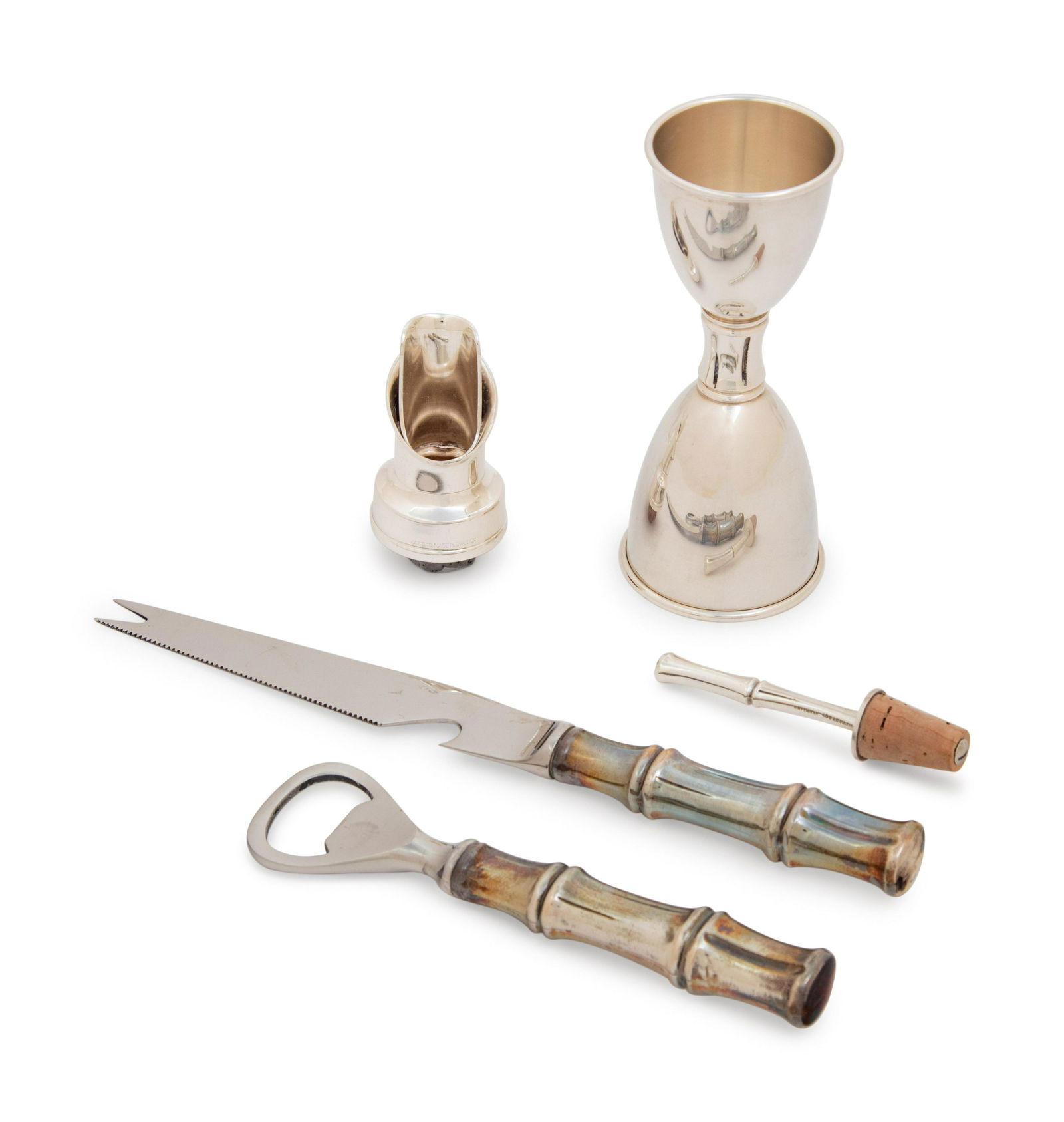 A Group of Four Tiffany & Co. Silver Bamboo Pattern Bar (1 of 3)