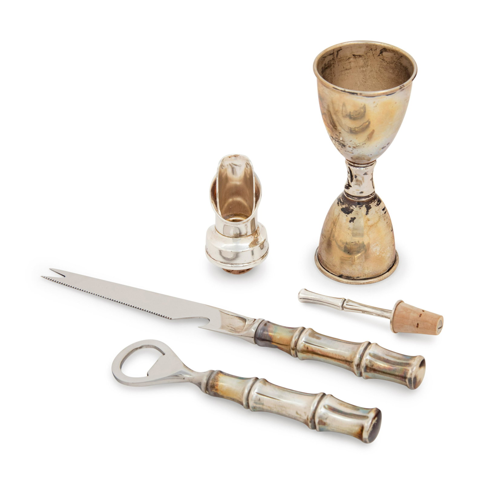 A Group of Four Tiffany & Co. Silver Bamboo Pattern Bar (1 of 3)