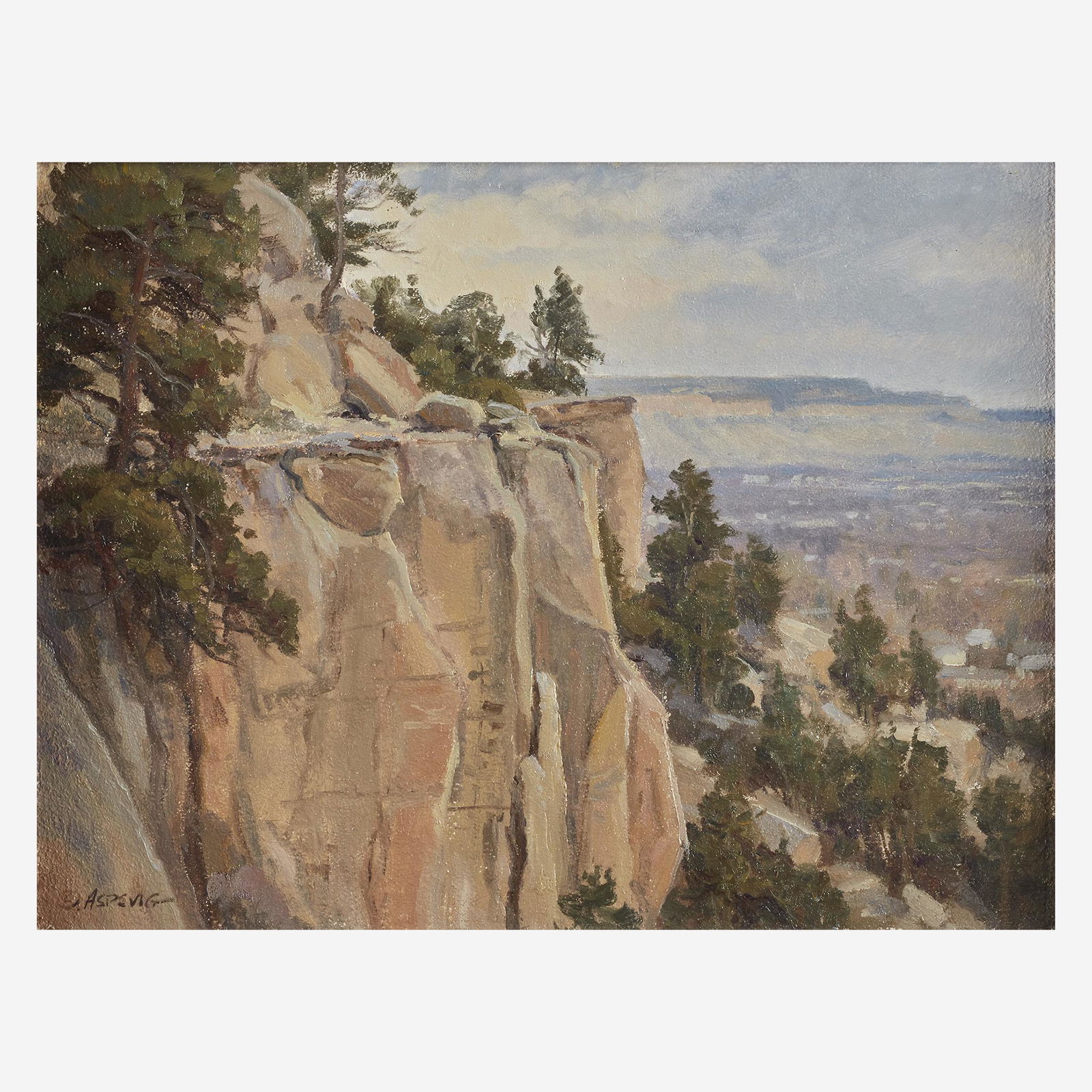 Clyde Aspevig (American, B. 1951), , Rocky Cove: Clyde Aspevig (American, B. 1951)Rocky CoveSigned 'ASPEVIG' bottom left, oil on Masonite9 x 16 in. (22.9 x 40.6cm)PROVENANCE:Private Collection, Doylestown.