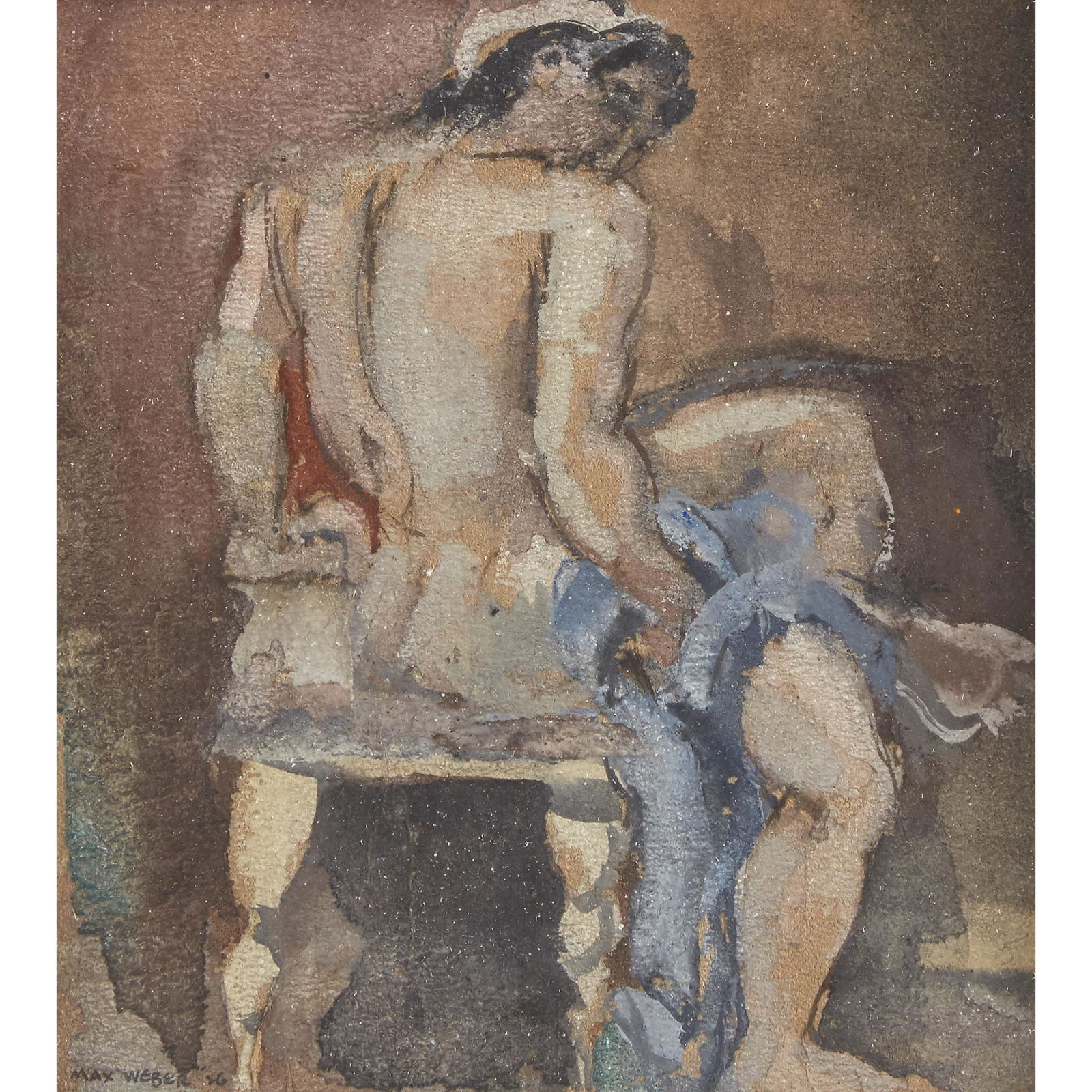 Max Weber (American, 1881-1961), , Red-Haired Nude;: Max Weber (American, 1881-1961)Red-Haired Nude; together with a companionOne signed 'MAX WEBER' upper right, the other signed and dated 'MAX WEBER '26' bottom left, pair of watercolors and pencil on p