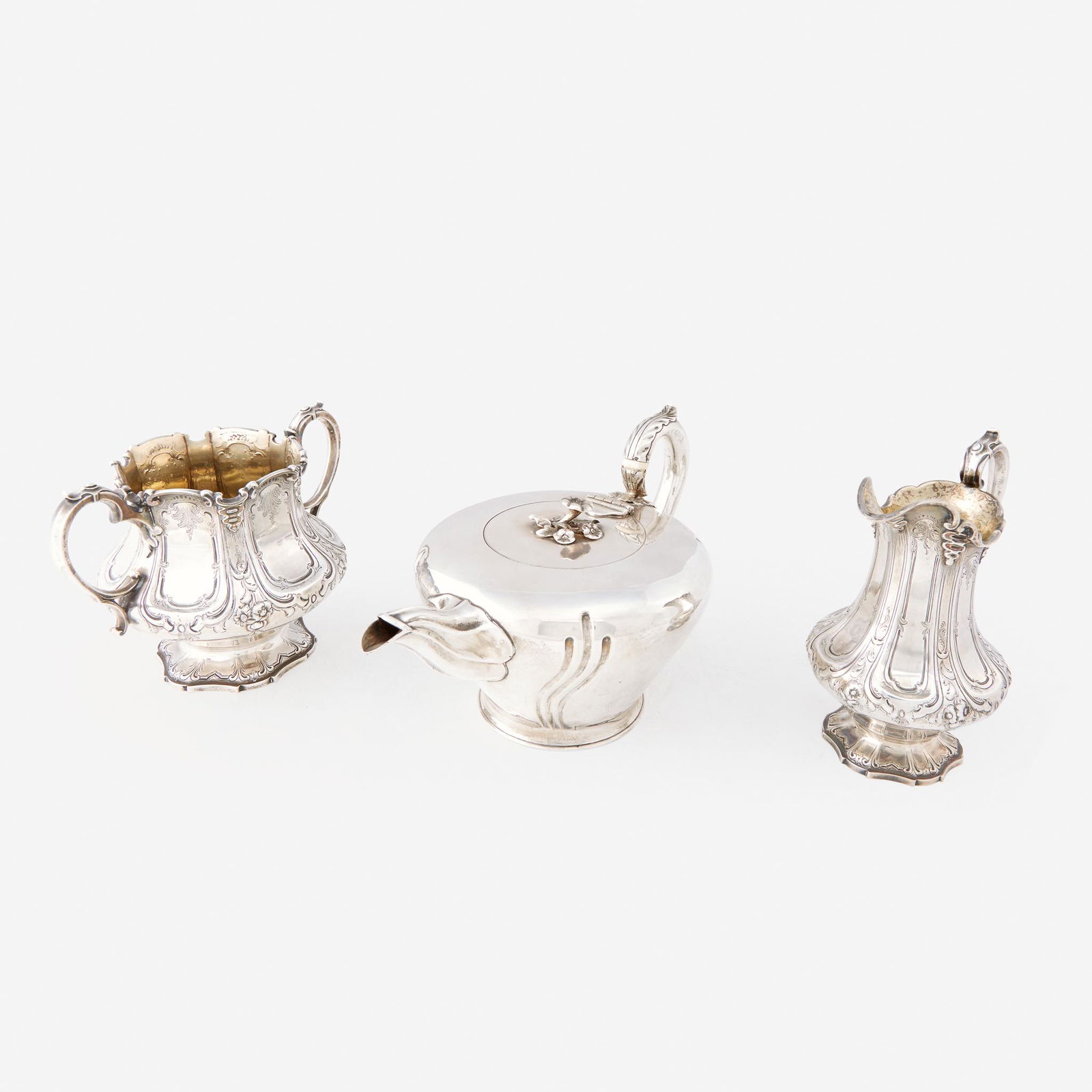 An assembled Victorian sterling silver three-piece tea (1 of 1)