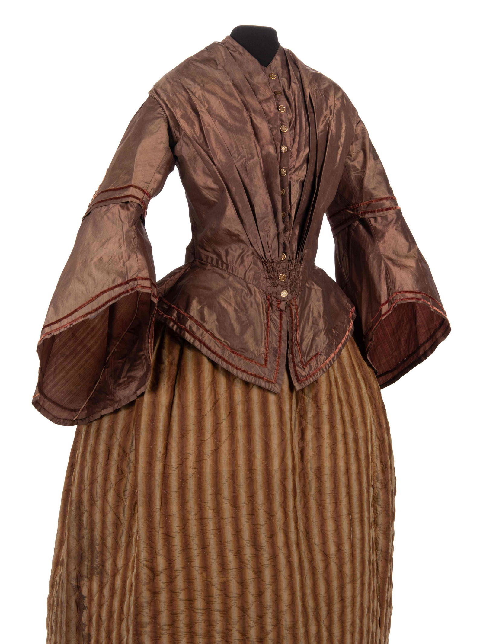 Two Silk Bodices Trimmed with Velvet, 1850s (1 of 12)