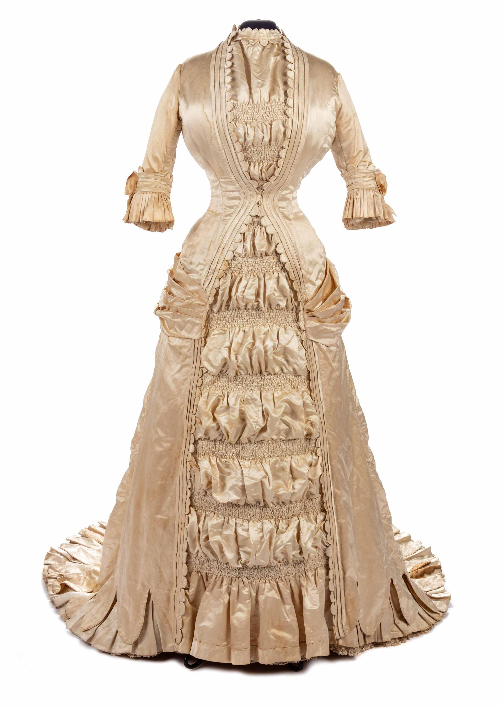 One-Piece Satin Wedding Dress, 1880s (1 of 9)