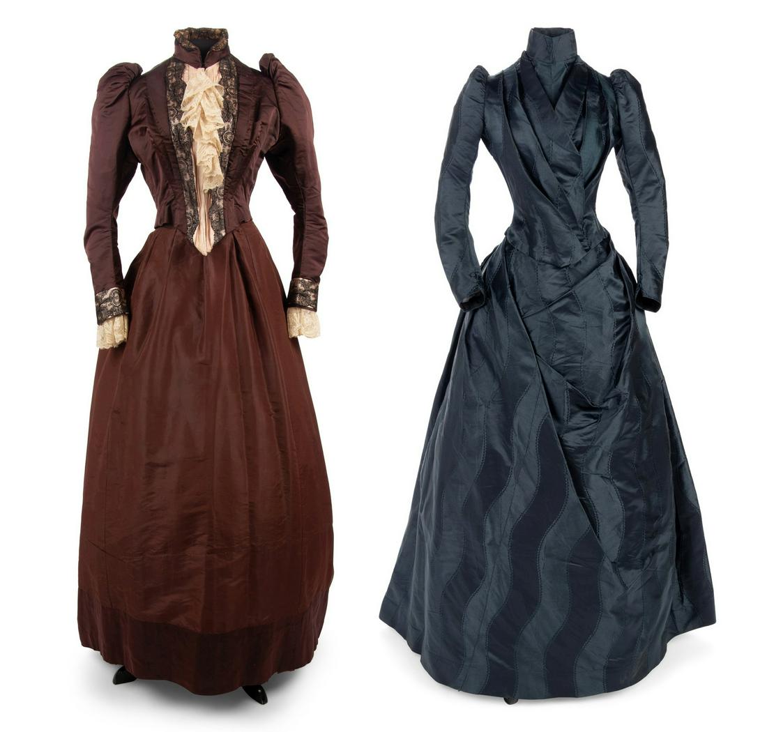 Two Silk Bustle Dresses, 1890s (1 of 15)