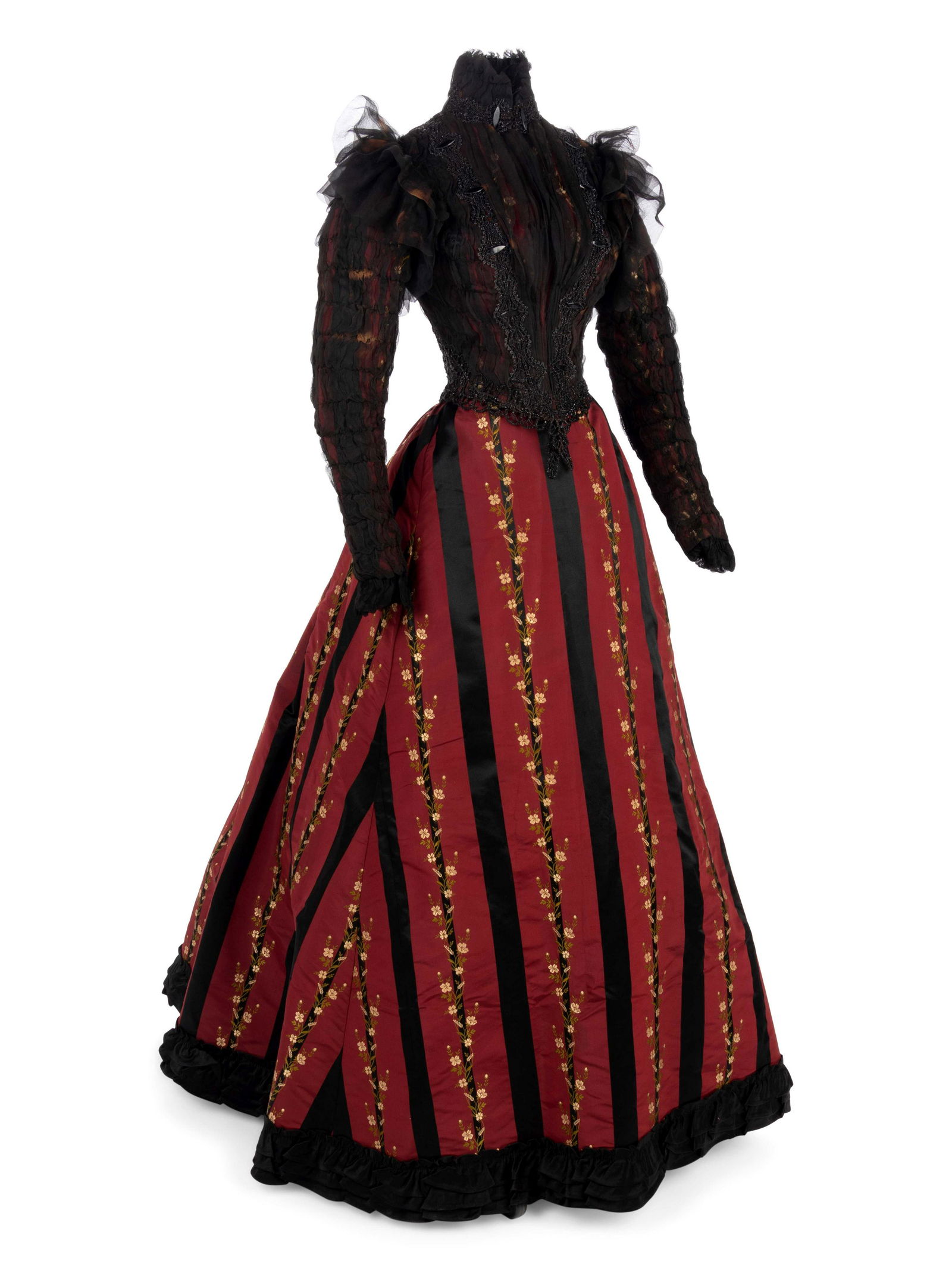 Two-Piece Striped Silk Evening Dress, 1890s (1 of 9)