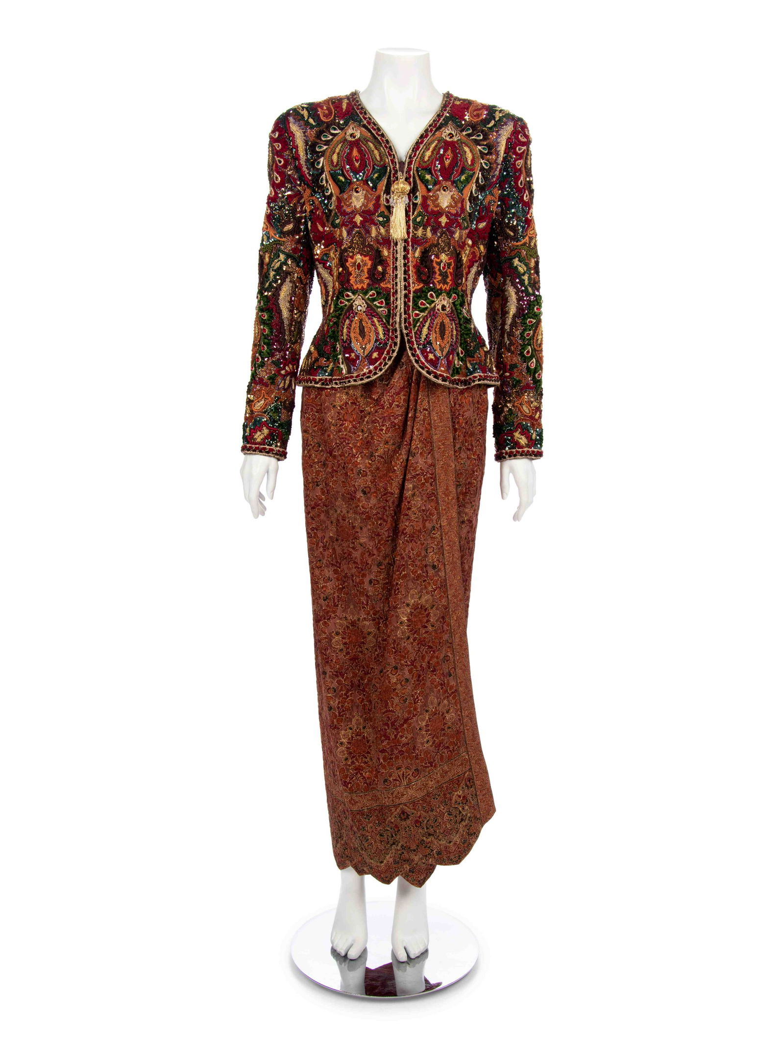 Oscar de la Renta Beaded Jacket and Skirt Ensemble, (1 of 5)