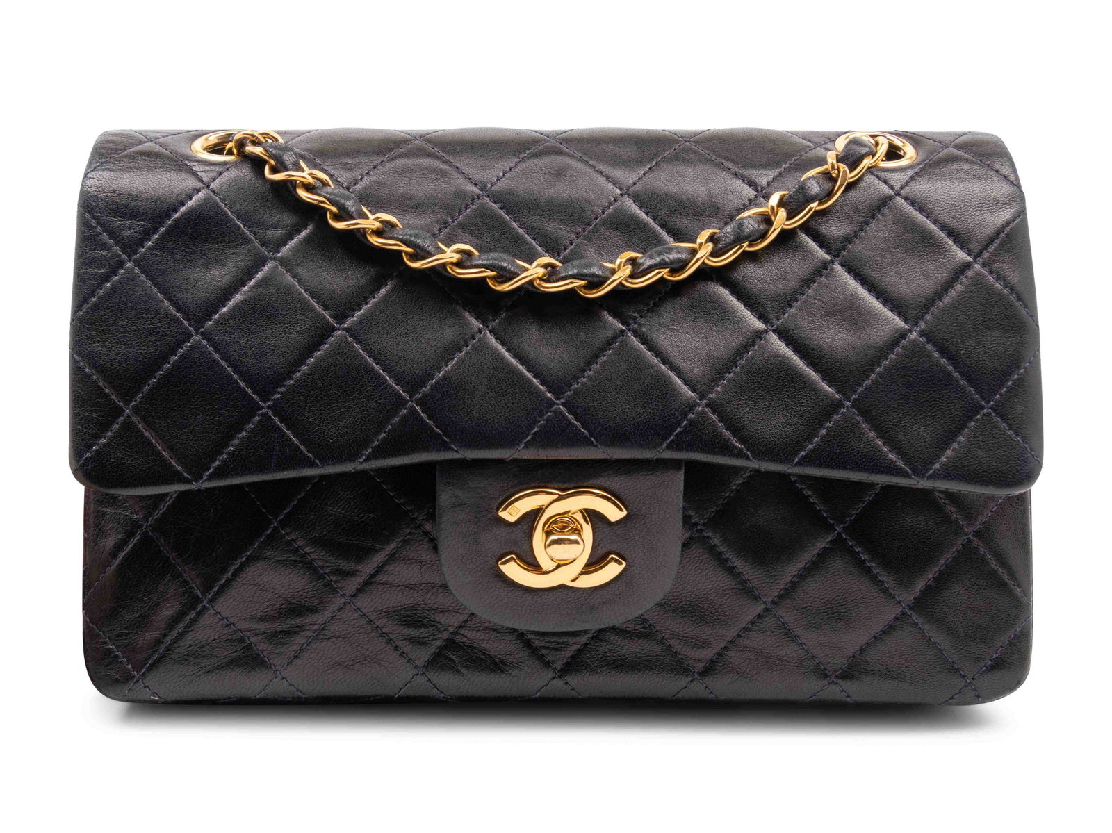 Chanel Navy Classic Medium Double Flap, 1996-97 (1 of 7)