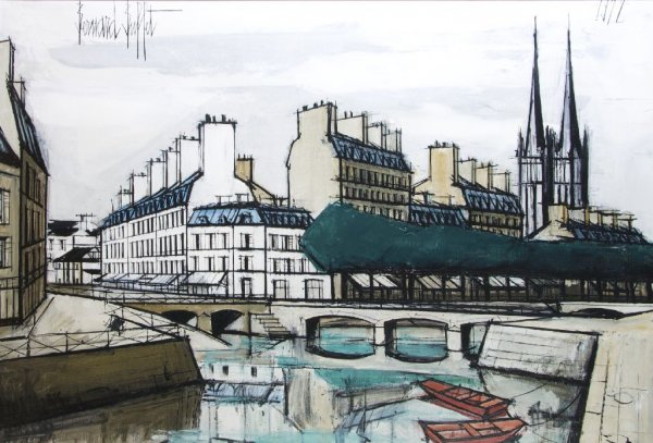Bernard Buffet, (French, 1928-1999), Quimper la Riviere