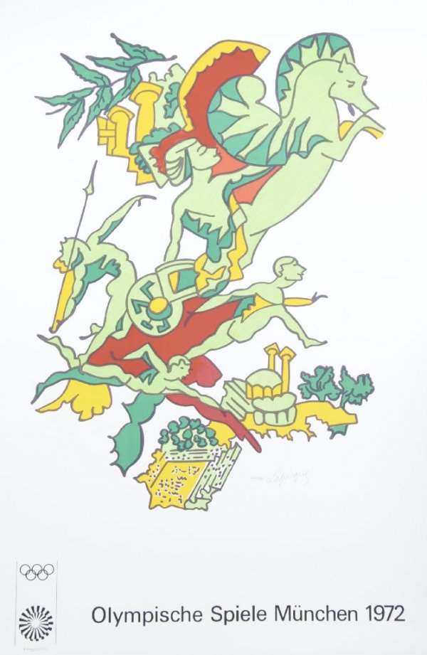 Charles Lapicque, (French, 1898-1988), Olympische Spiel: Charles Lapicque (French, 1898-1988) Olympische Spiele Munchen, 1972 lithograph edition 44/200, signed (lower right) 41 x 27 1/2 inches.