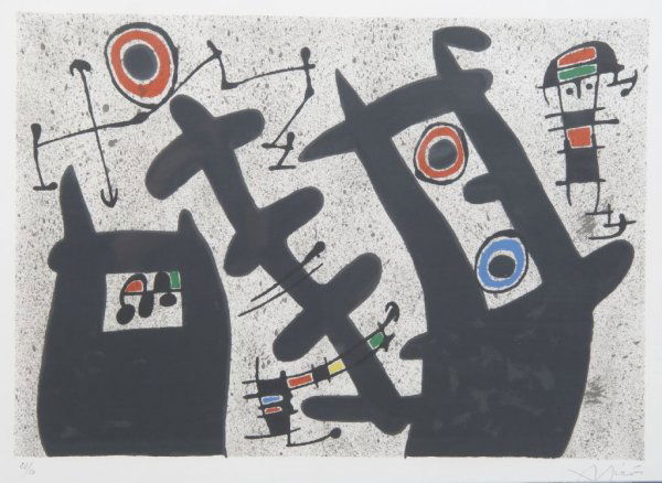 Joan Miro, (Spanish, 1893-1983), Le lezard aux plumes d: Joan Miro (Spanish, 1893-1983) Le lezard aux plumes d'or III color lithograph edition 29/50, signed (lower right) 13 x 18 3/4 inches.
