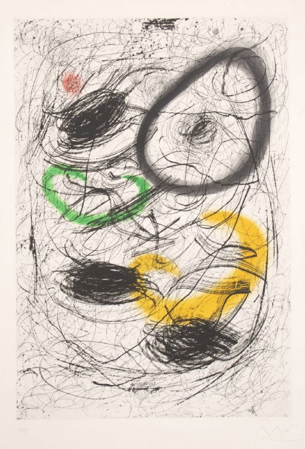 Joan Miro, (Spanish, 1893-1983), Le Chevelure de Bereni: Joan Miro (Spanish, 1893-1983) Le Chevelure de Berenice etching and color lithograph edition 42/75, signed (lower right) 27 x 18 1/2 inches.