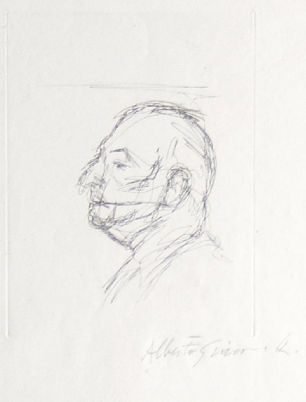 Alberto Giacometti, (Swiss/Italian, 1901-1966), Orbanda: Alberto Giacometti (Swiss/Italian, 1901-1966) Orbandale Portrait III, 1962 etching signed (lower right) 5 1/2 x 4 1/8 inches.