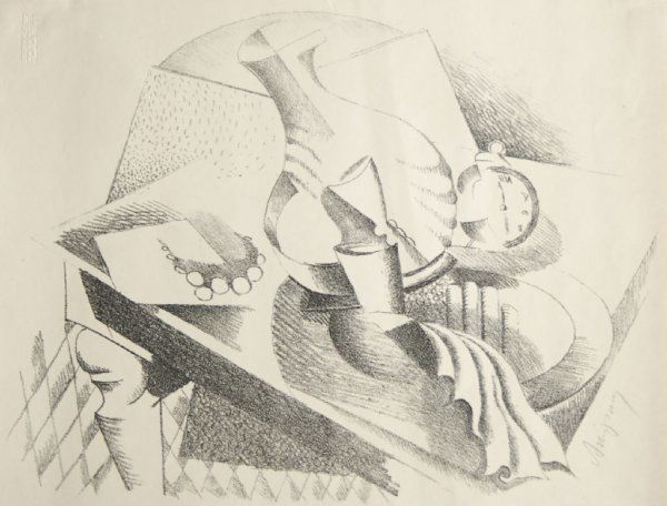 Alexander Archipenko, (Ukrainian/American, 1887-1964), : Alexander Archipenko (Ukrainian/American, 1887-1964) Still Life, 1922 lithograph edition of 125, signed (lower right) 12 1/4 x 16 inches.