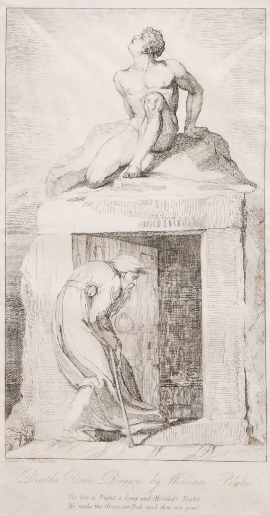 William Blake, (British, 1757-1827), Variant from Blair: William Blake (British, 1757-1827) Variant from Blair's Grave, circa 1810 engraving 11 x 5 1/2 inches.