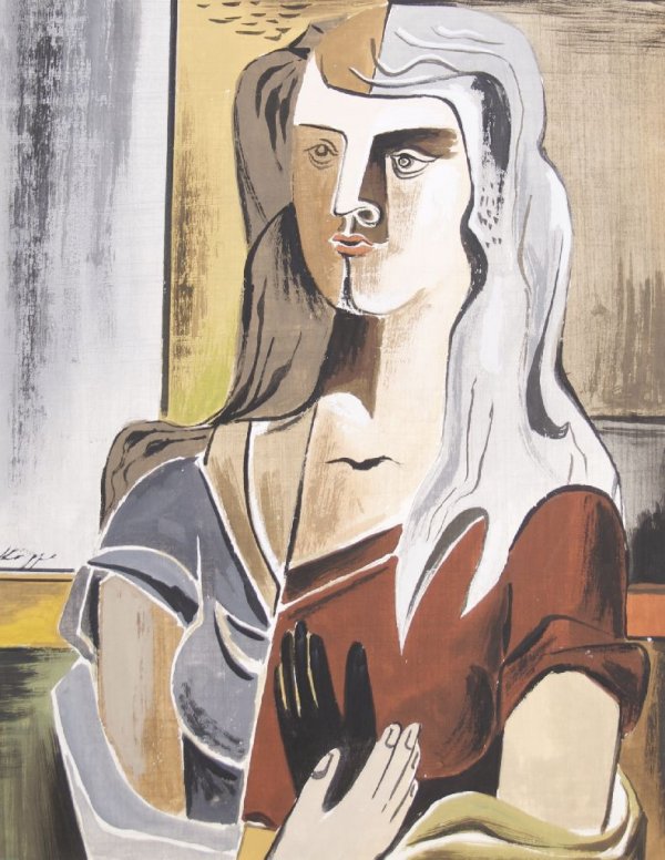 Richard Koppe, (American, 1916-1973), Untitled (Seated : Richard Koppe (American, 1916-1973) Untitled (Seated Woman), circa 1946 gouache on paper signed (lower left) 14 1/2 x 11 1/2 inches.
