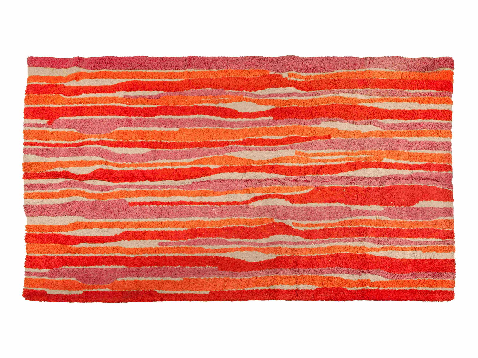 Style of Edward Fields Mid 20th Century Pile Rug: Style of Edward Fields Mid 20th Century Pile Rug wool 9 feet 8 inches x 6 feet 8 inches.