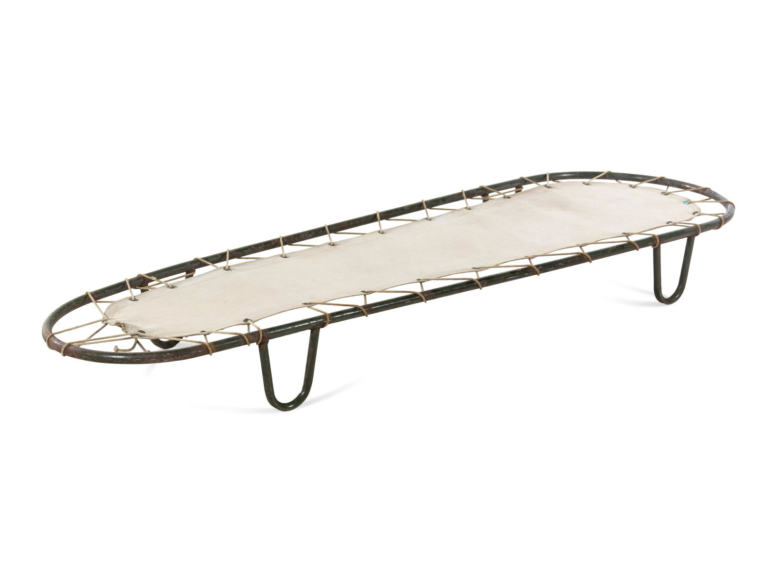 Muriel Coleman, Attribution American, Mid 20th Century: Muriel Coleman, Attribution American, Mid 20th Century Daybed steel, cotton H 7 3/4 x W 78 1/2 x D 25 inches.