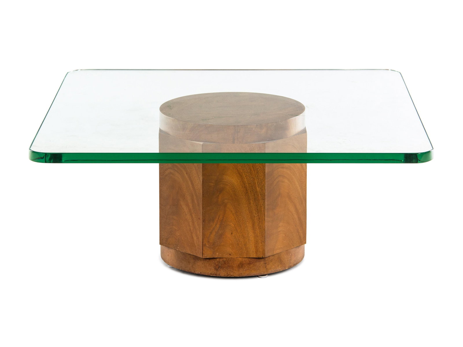 Edward Wormley (American, 1907-1995) Coffee: Edward Wormley (American, 1907-1995) Coffee Table,Dunbar, USA mahogany veneer, wood, glass manufacturer's paper label to interior H 16 x W 38 x D 38 inches.
