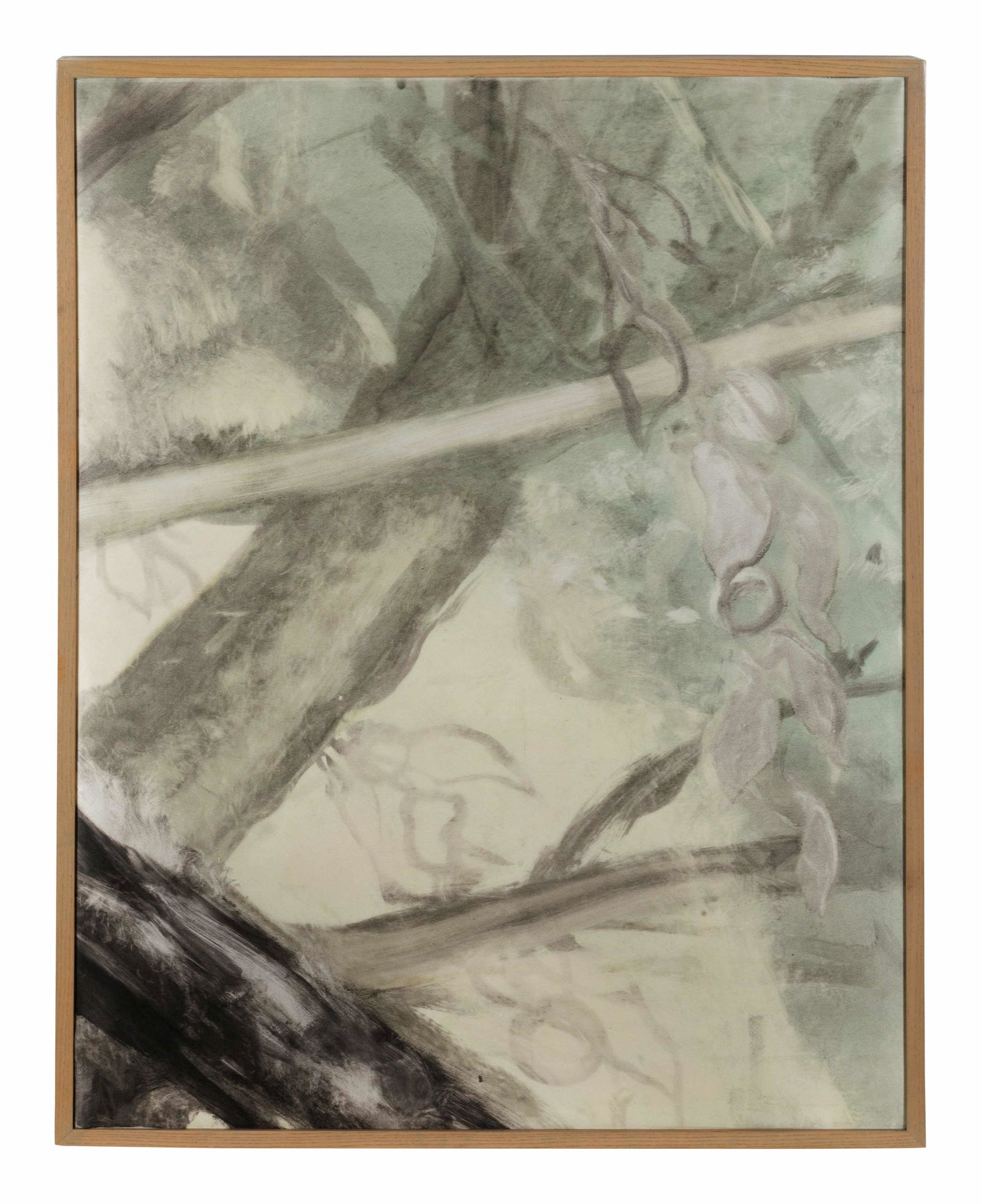 Michael Burton Mazur (American, 1935-2009) White Apple,: Michael Burton Mazur (American, 1935-2009) White Apple, 1988 4-part monotype on silk signed, titled and dated (verso) 62 x 69 inches. Provenance: Jan Turner Gallery, Los Angeles Carey Ellis Company, H