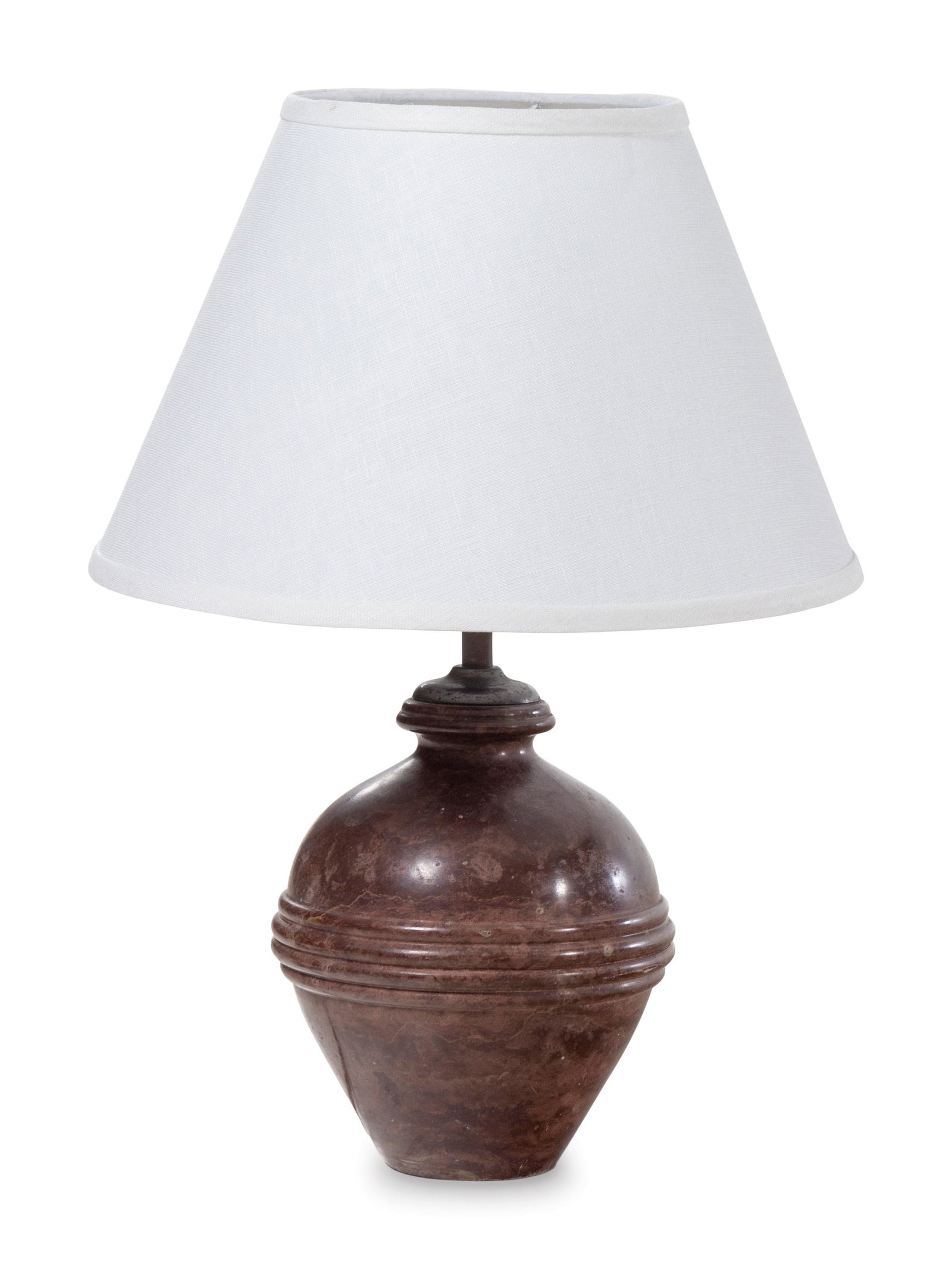 Swedish Grace Early 20th Century Table Lamp: Swedish Grace Early 20th Century Table Lamp carved hard-stone H 8 1/2 x Diameter 7 inches.