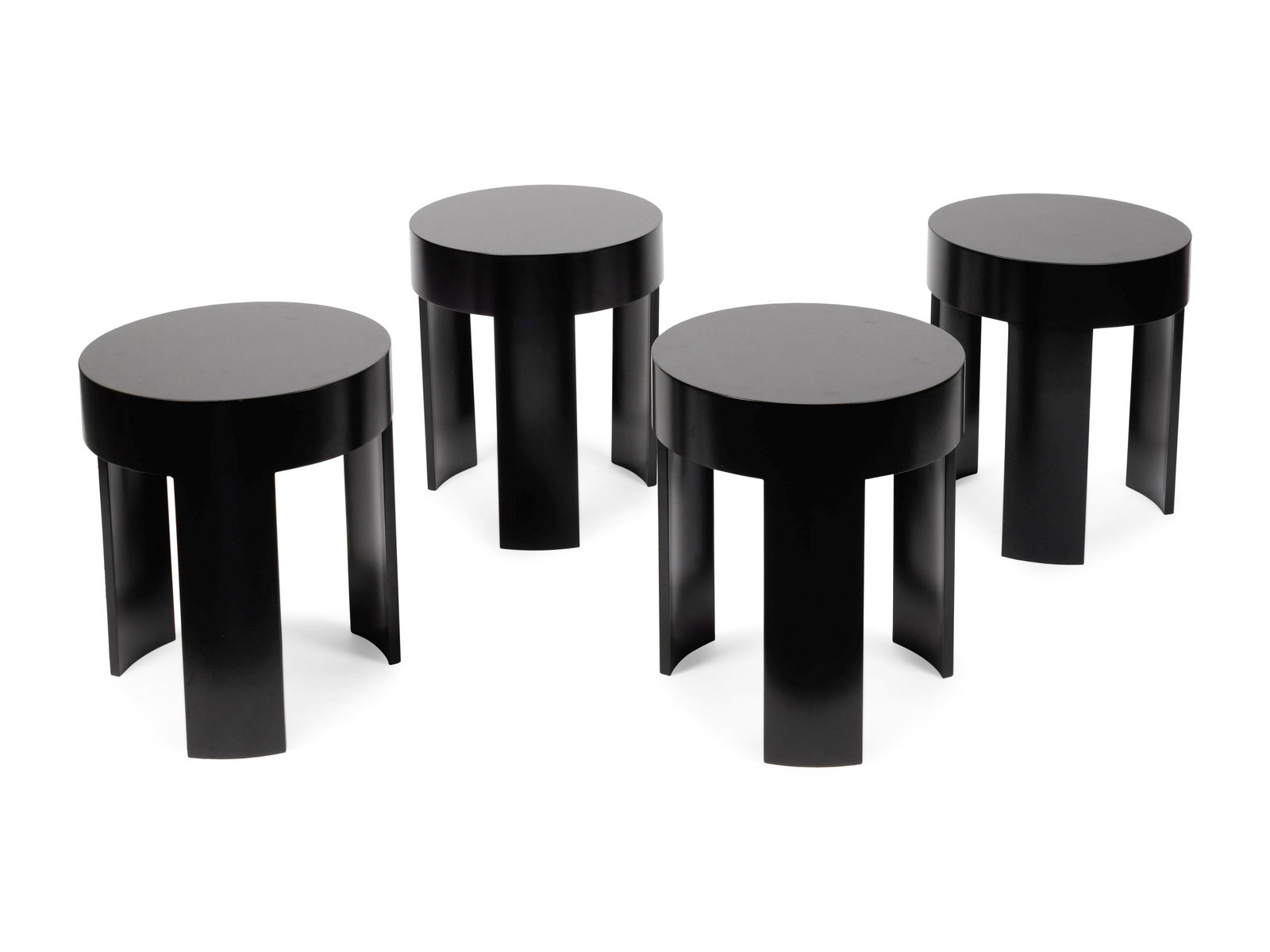 Hugues Chevalier France, 21st Century Four Occasional: Hugues Chevalier France, 21st Century Four Occasional Tables H 18 1/2 x Diameter 15 3/4 inches. Note to the buyer: This work is currently being stored at the Hindman Atlanta office. The shipment of th