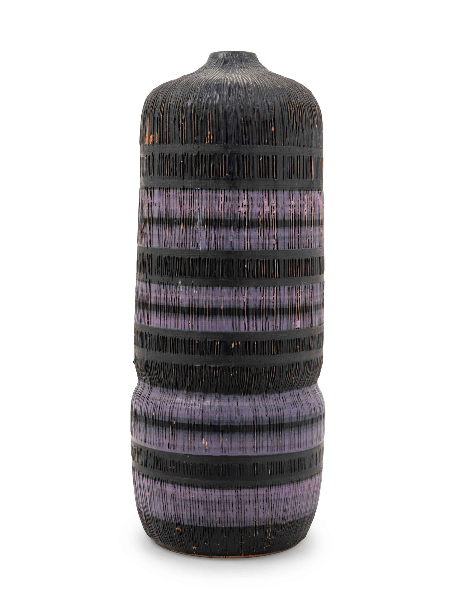 Bitossi / Raymor Italy, Mid 20th Century Tall Vase: Bitossi / Raymor Italy, Mid 20th Century Tall Vase glazed stoneware signed H 13 1/2 x Diameter 4 1/4 inches. Property from the Collection of William Mostow, Phoenix, Arizona