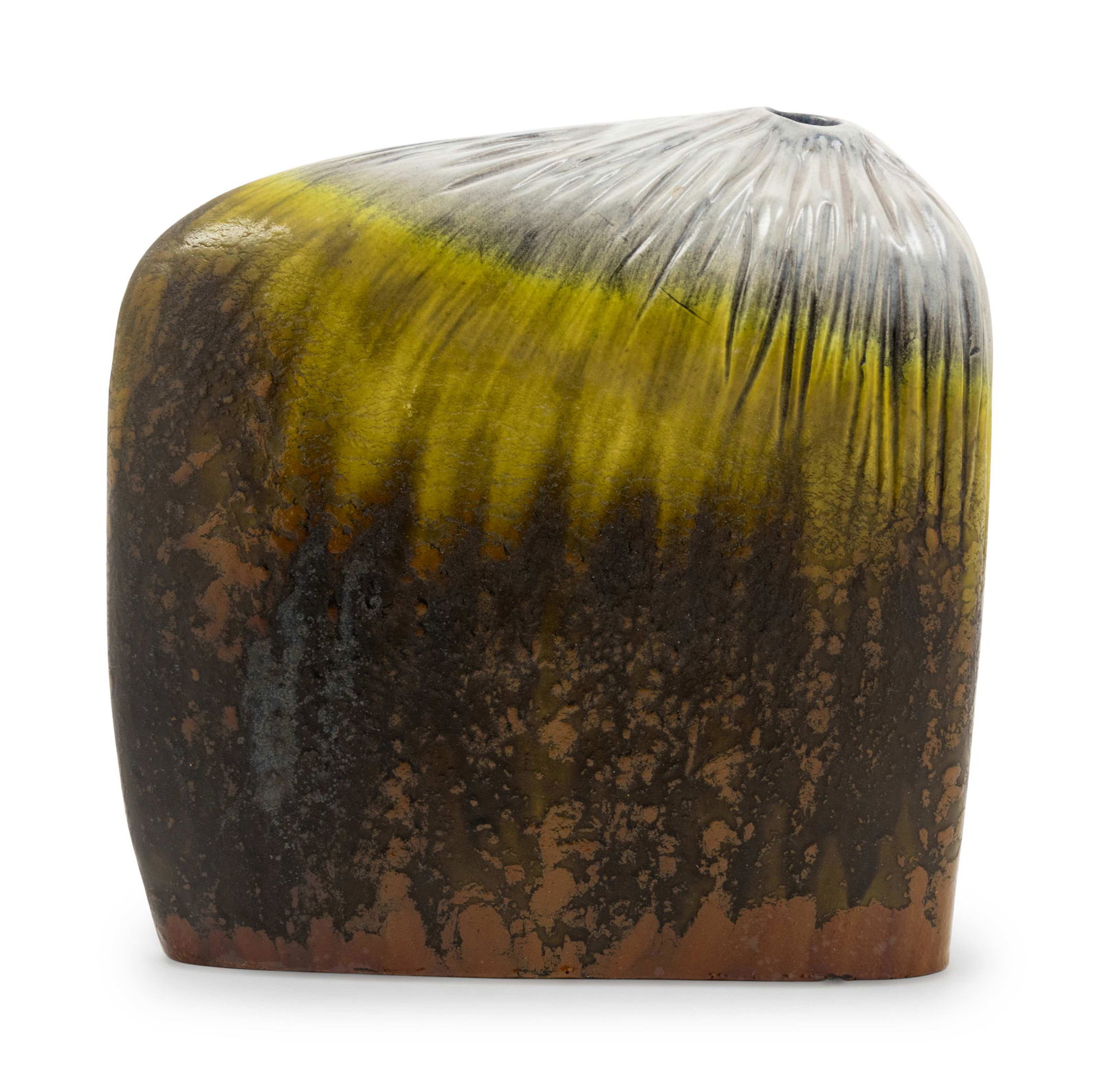 Marcello Fantoni (Italian, 1915-2011) Vase,Raymor /: Marcello Fantoni (Italian, 1915-2011) Vase,Raymor / Bitossi, Italy glazed stoneware signed H 8 x W 8 x D 2 3/4 inches. Property from the Collection of William Mostow, Phoenix, Arizona