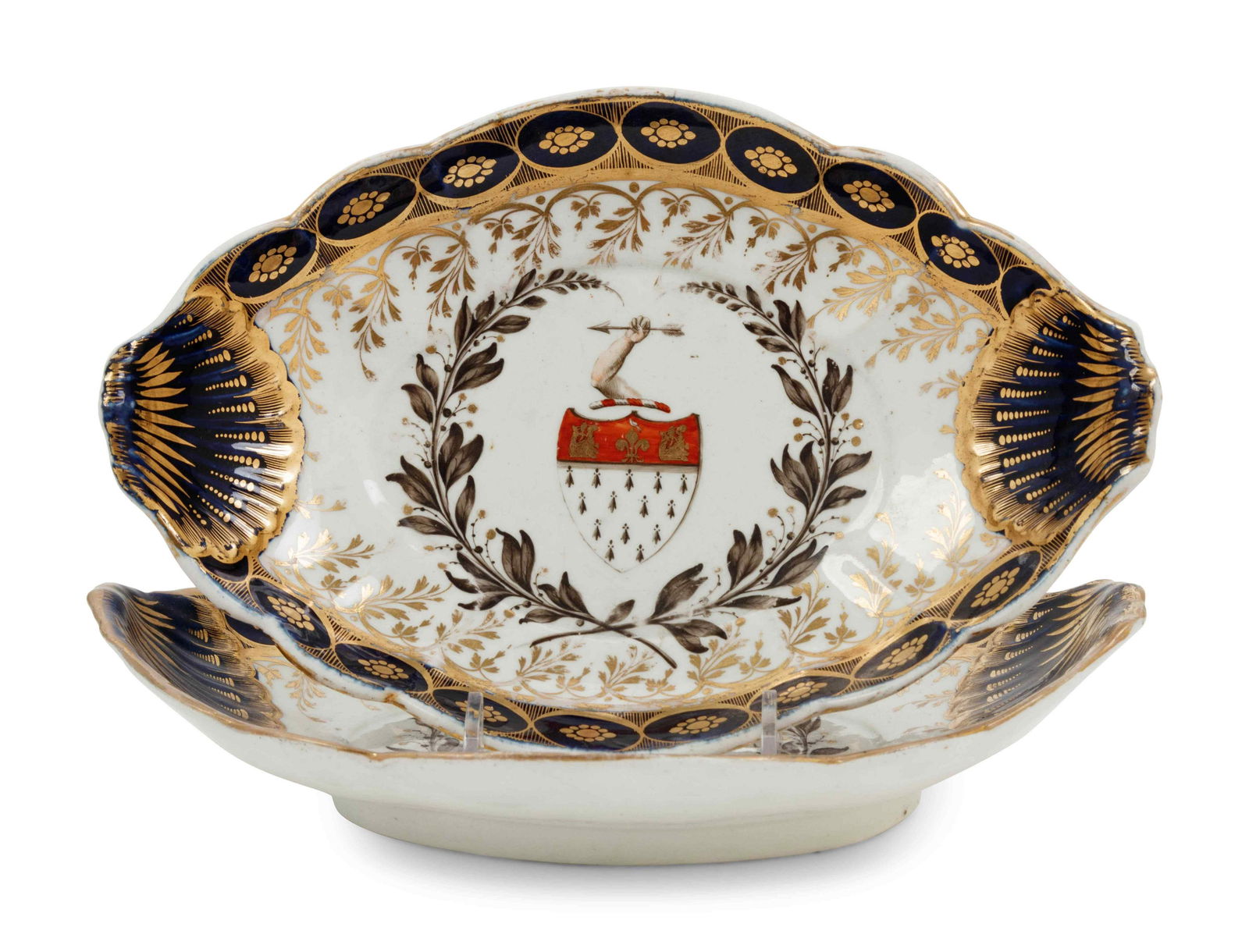 A Pair of Chamberlains Worcester Porcelain Armorial (1 of 4)