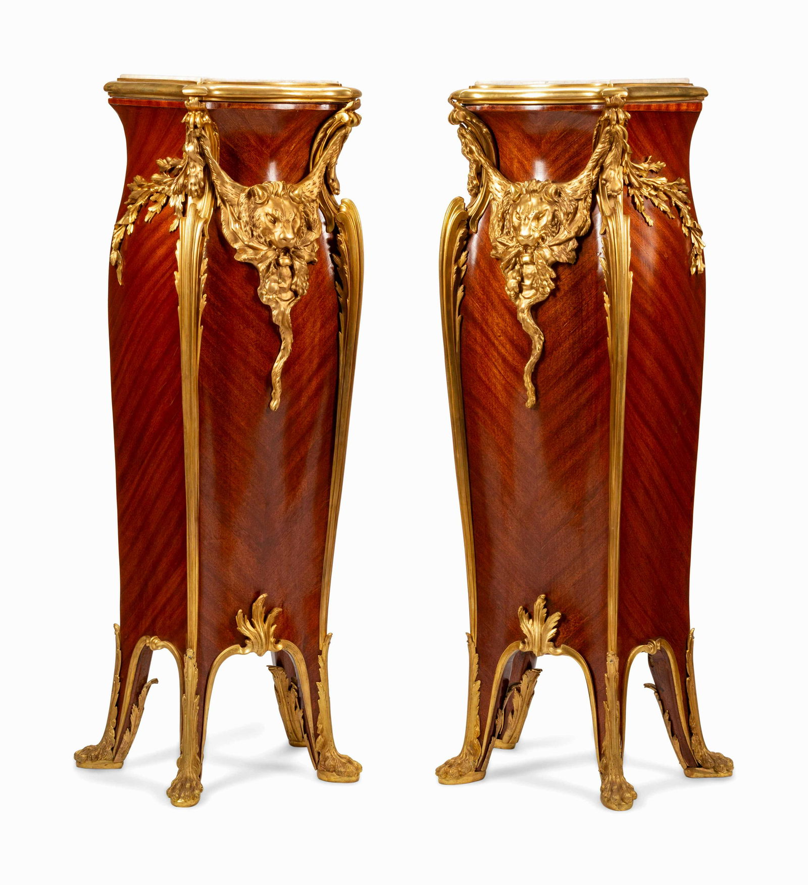A Pair of Louis XV Style Gilt Bronze Mounted Mahogany (1 of 3)