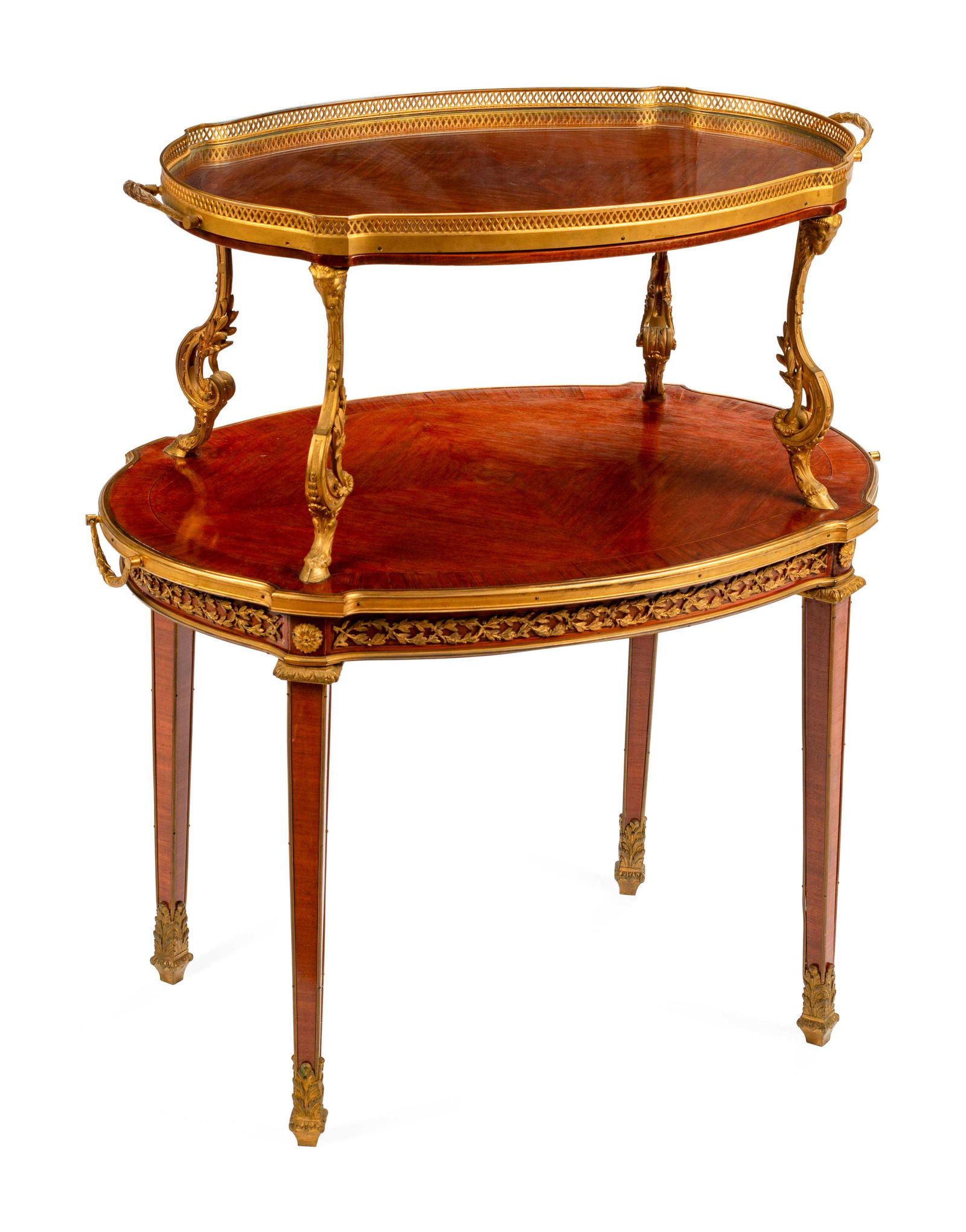 A Louis XVI Style Gilt Bronze Mounted Two-Tier Serving (1 of 4)