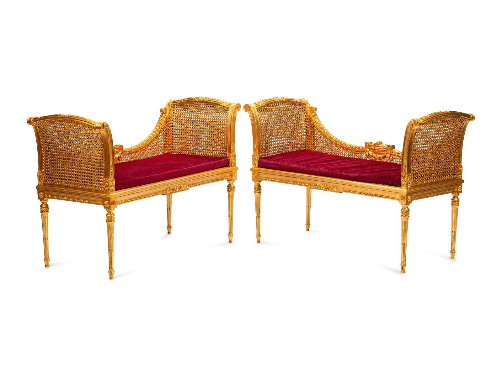 A Pair of Louis XVI Style Giltwood Benches (1 of 4)