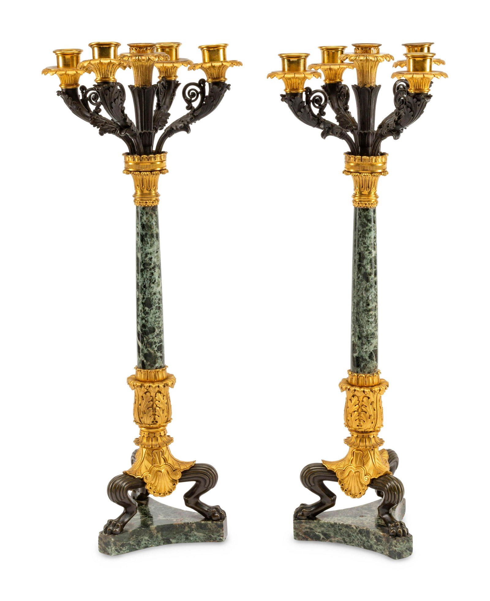 A Pair of Empire Style Gilt and Patinated Bronze and (1 of 4)