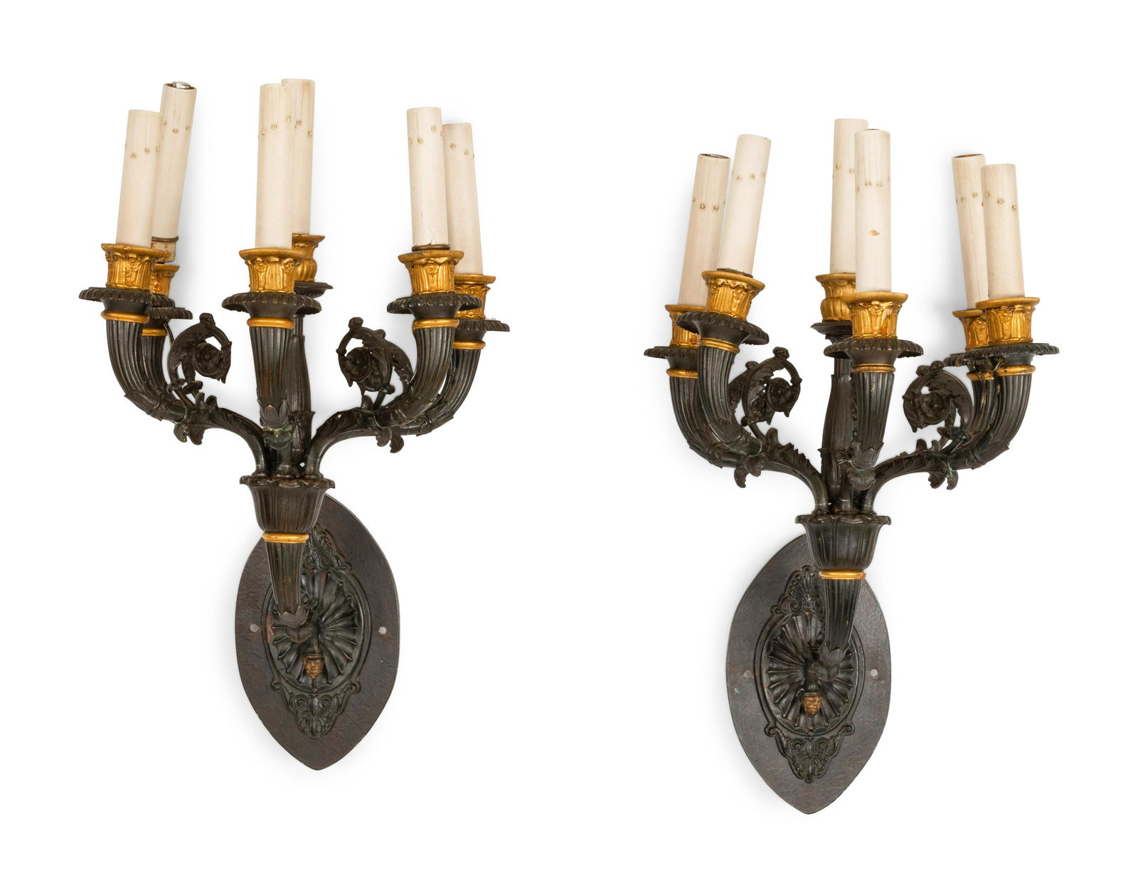 A Pair of Empire Style Bronze Six-Light Sconces (1 of 3)