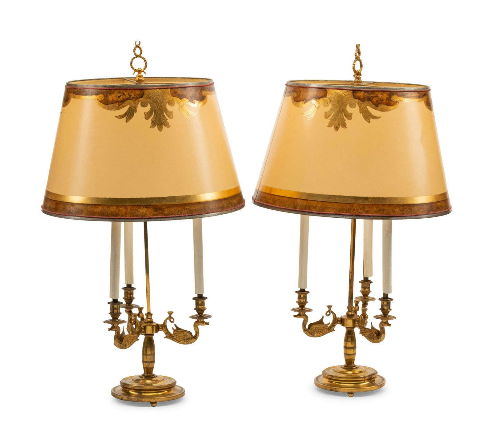 A Pair of Empire Style Gilt Metal Three-Light (1 of 4)