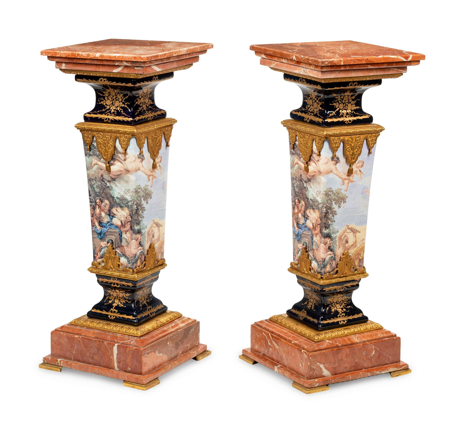 A Pair of Sevres Style Gilt Bronze Mounted Marble and (1 of 4)