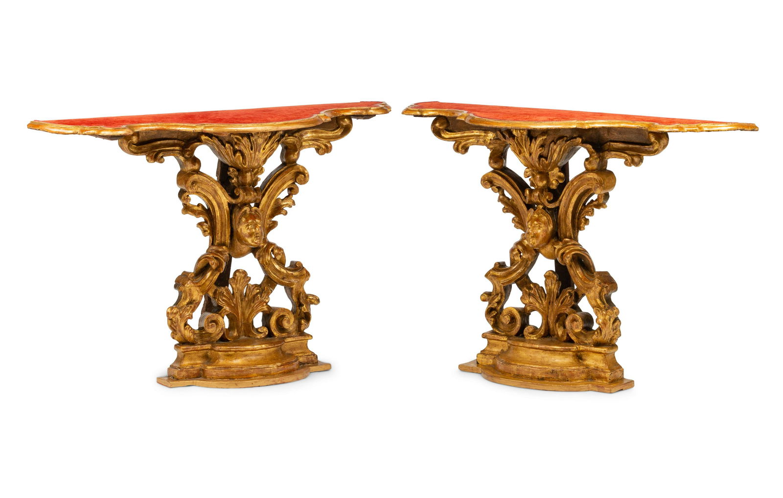 A Pair of Italian Giltwood Console Tables (1 of 4)