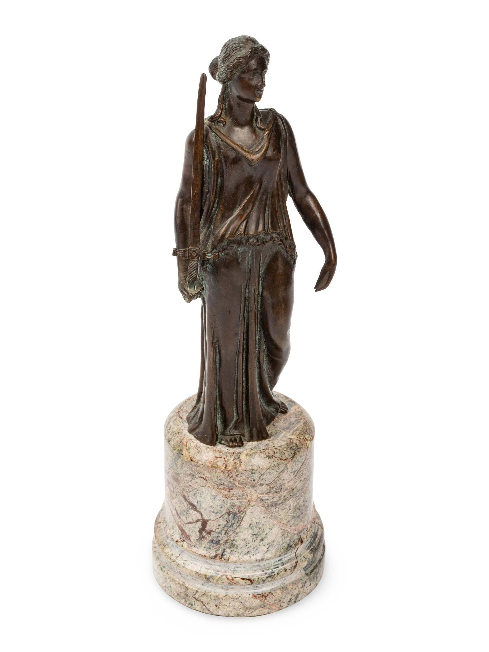A Continental Patinated Bronze Figure on a Marble Base (1 of 3)