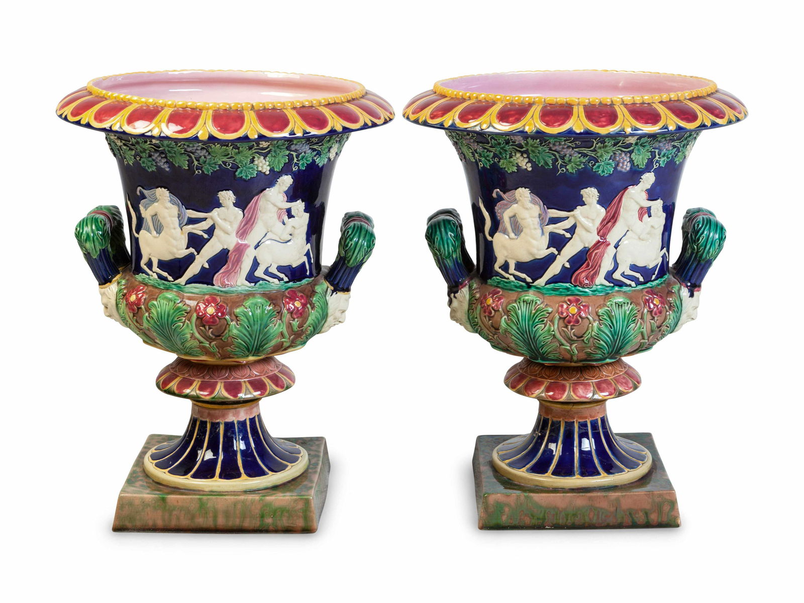 A Pair of Majolica Urns (1 of 5)