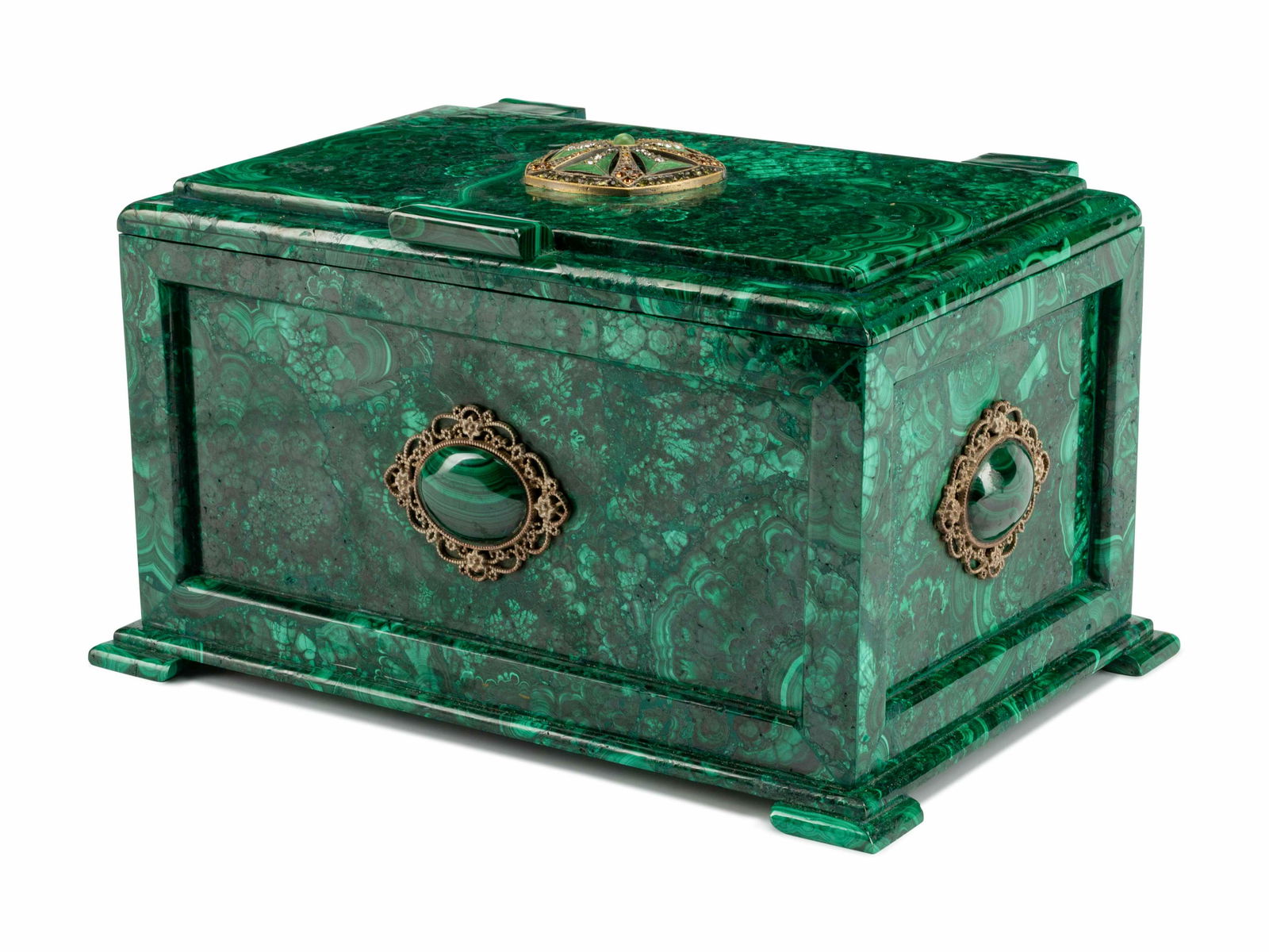 A Continental Malachite Table Casket (1 of 4)