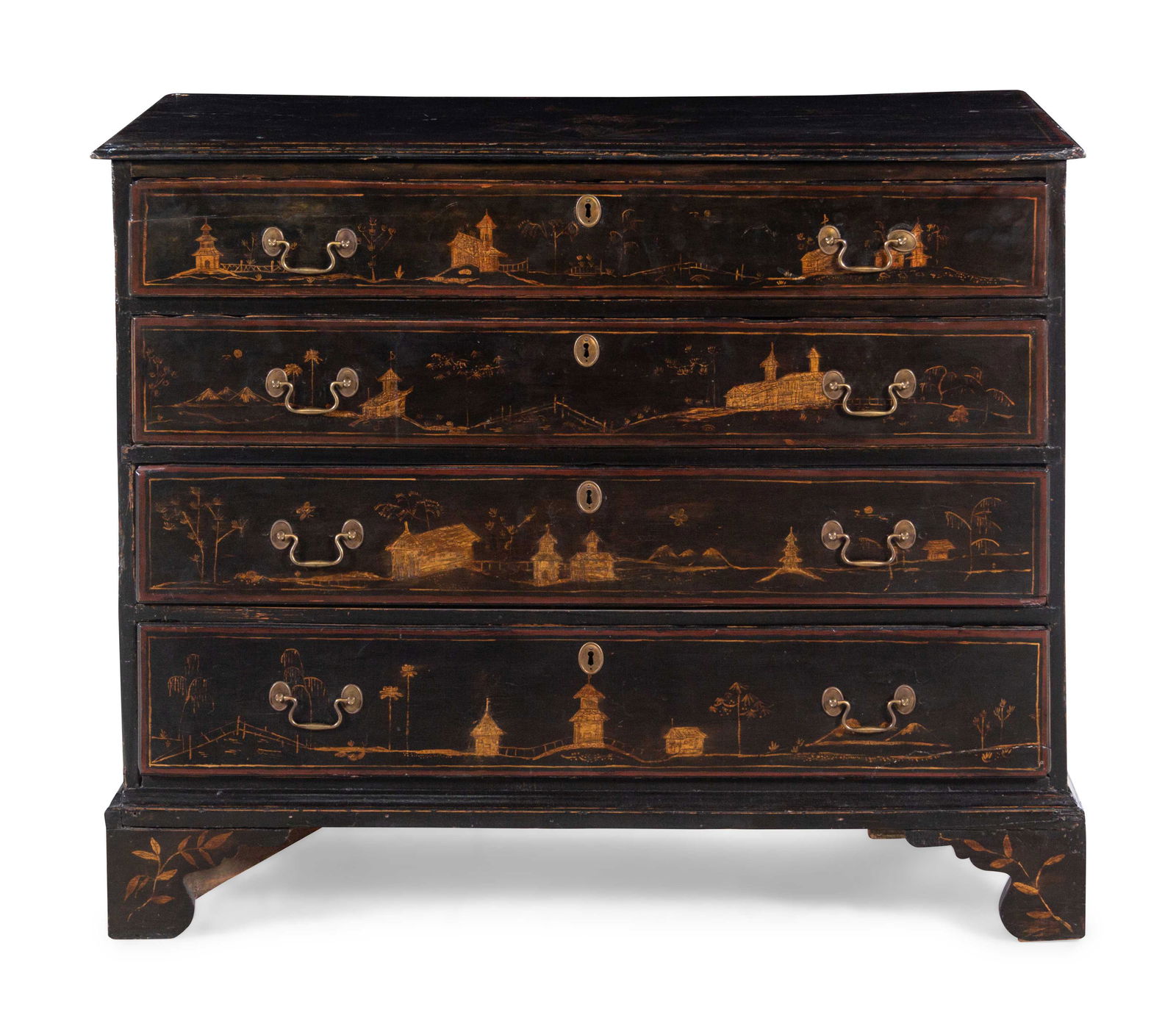 A George III Chinoiserie Decorated Chest of Drawers (1 of 2)