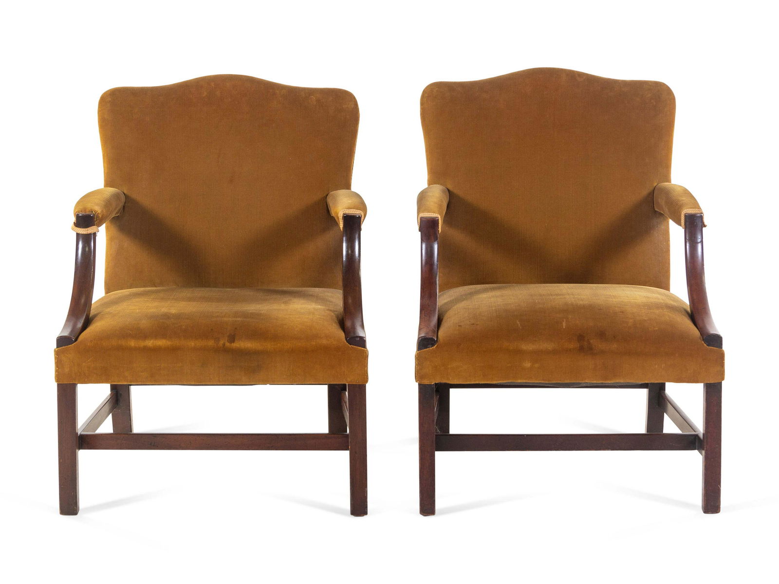 A Pair of George III Style Mahogany Library Chairs (1 of 3)