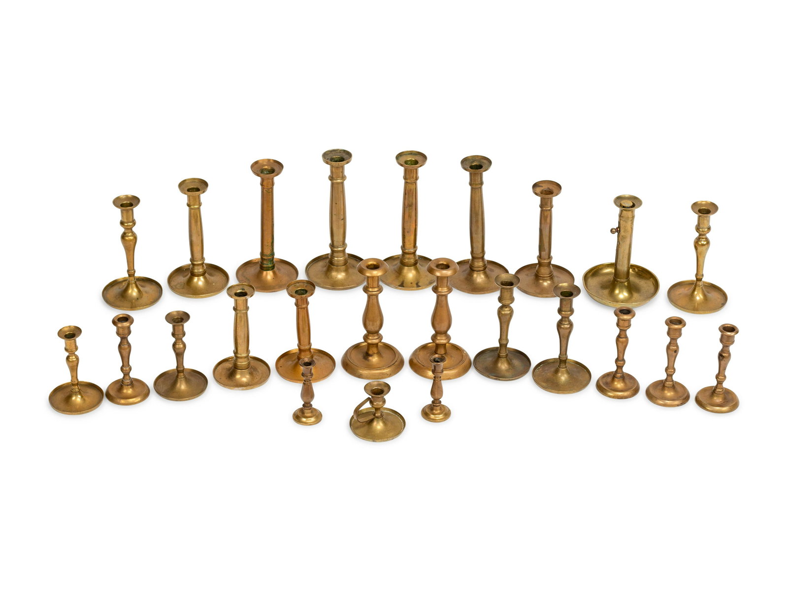 Twenty-Four English Brass Candlesticks (1 of 4)